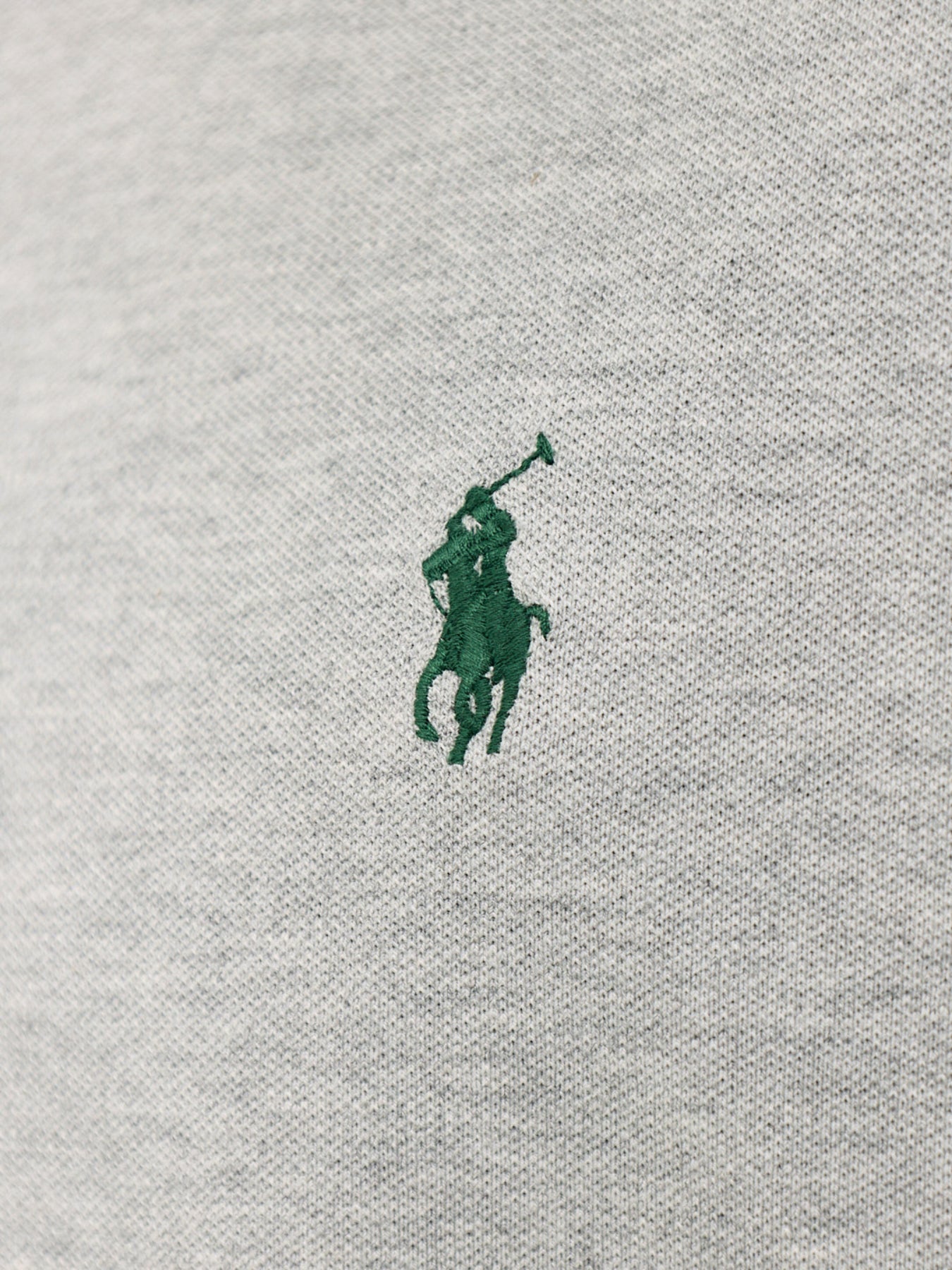 Ringer Piqué Logo T-Shirt Grey