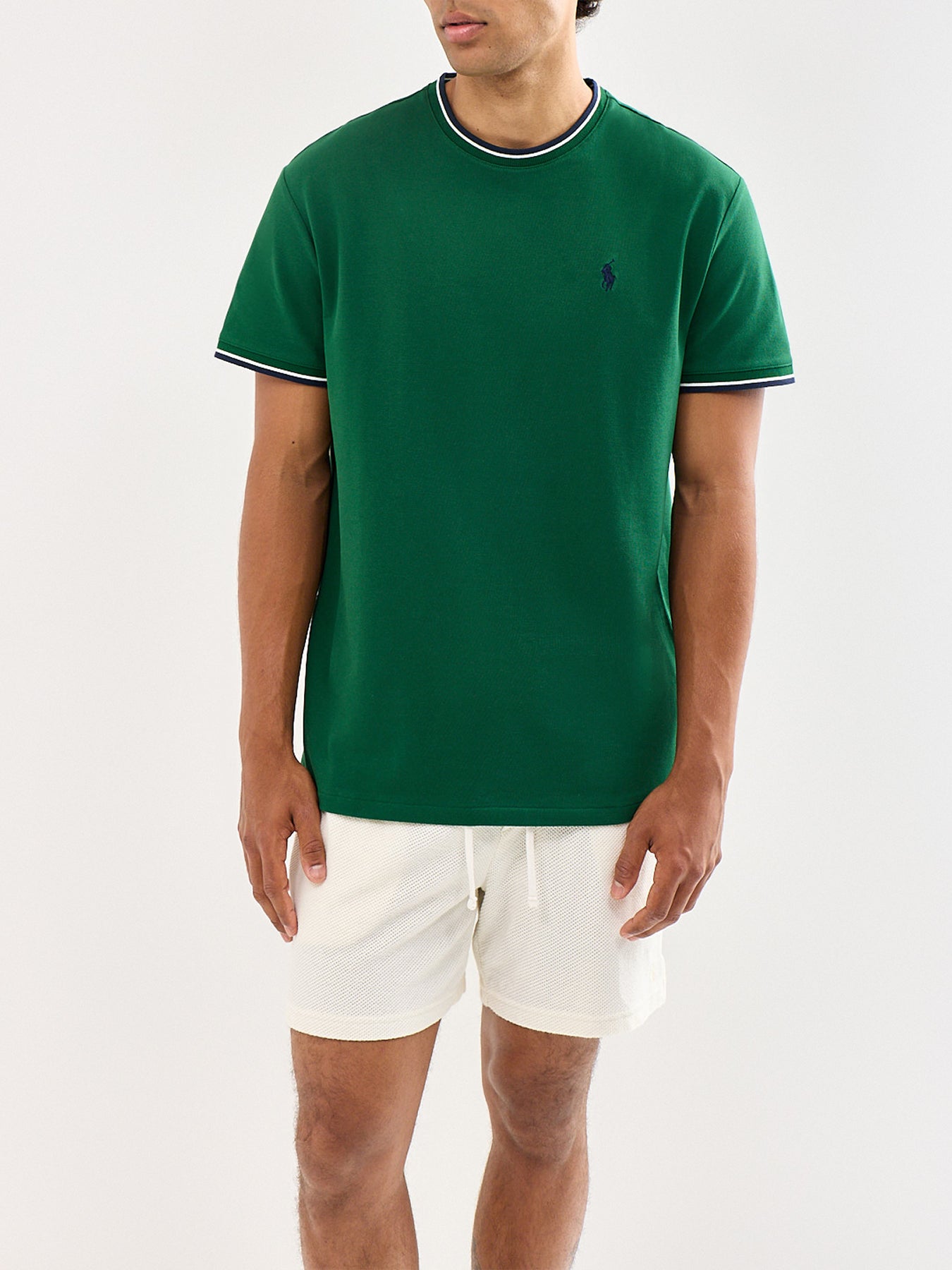 Ringer Piqué Logo T-Shirt Green