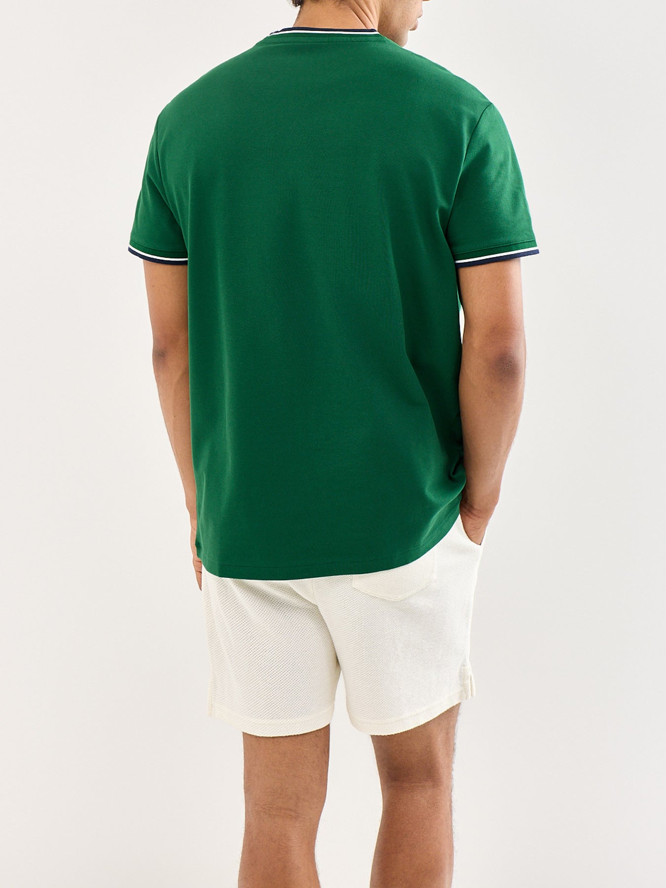 Ringer Piqué Logo T-Shirt Green