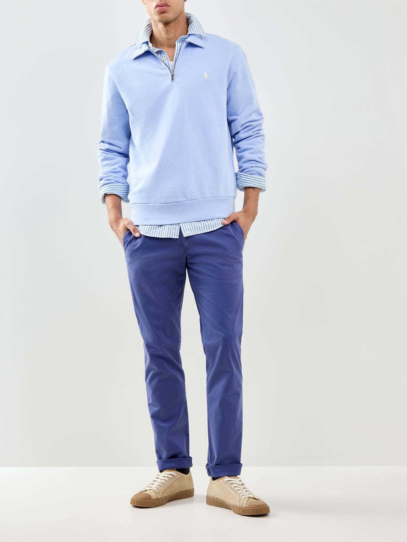 Bedford Chino Trousers Light Navy