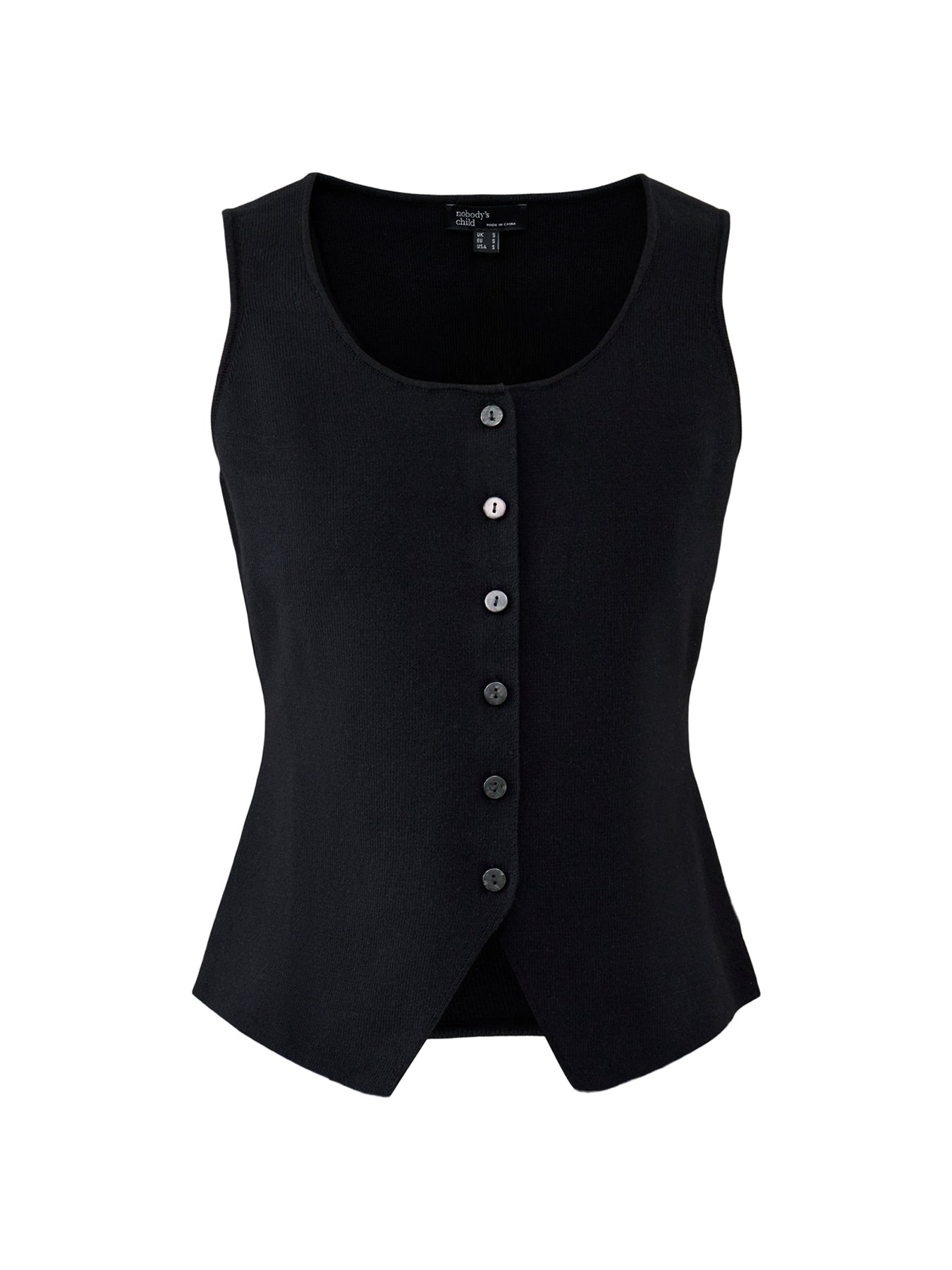 Scoop Neck Waistcoat Black