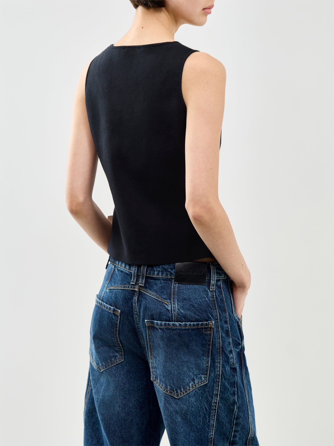 Scoop Neck Waistcoat Black