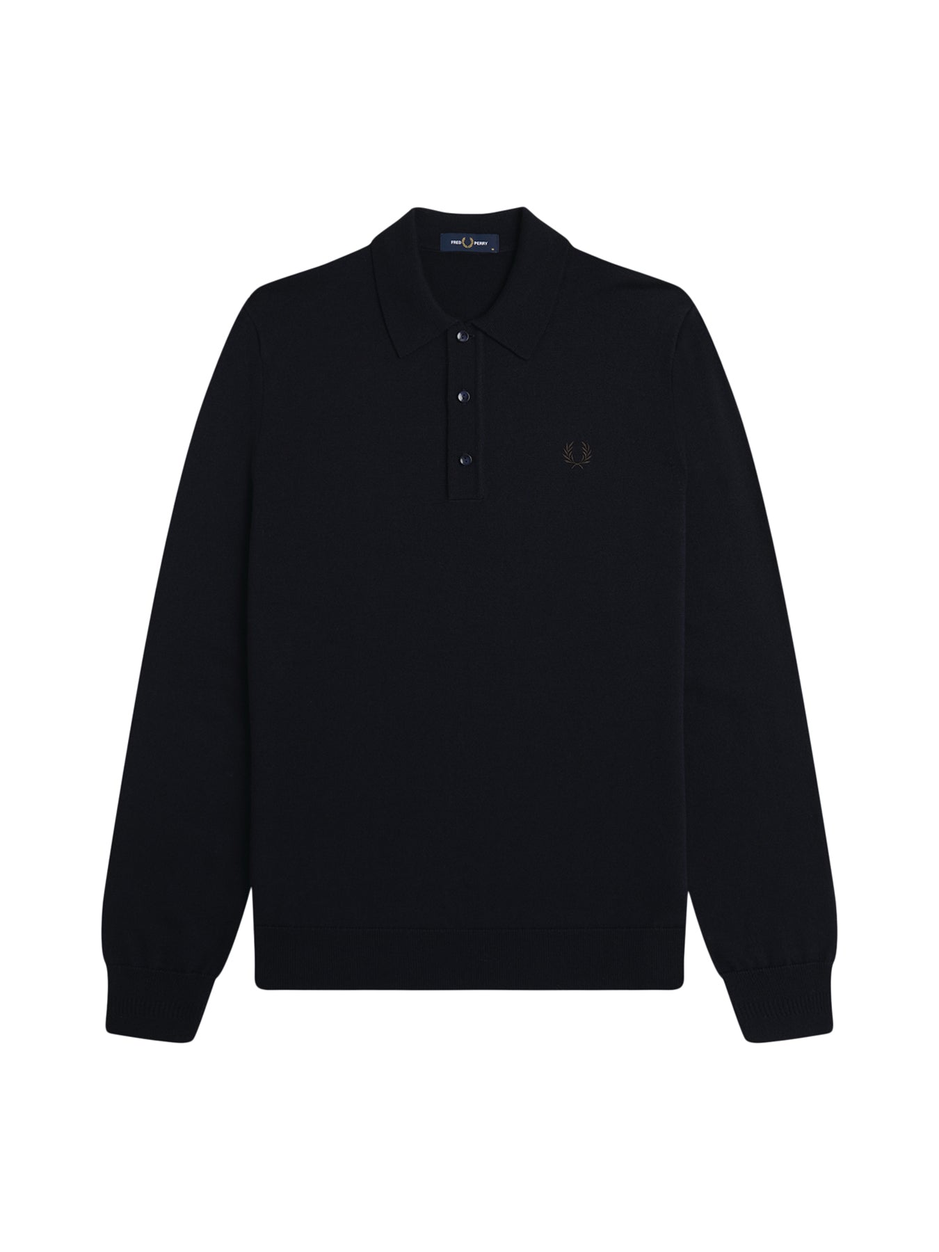 Classic Knitted Long Sleeve Polo Shirt Navy