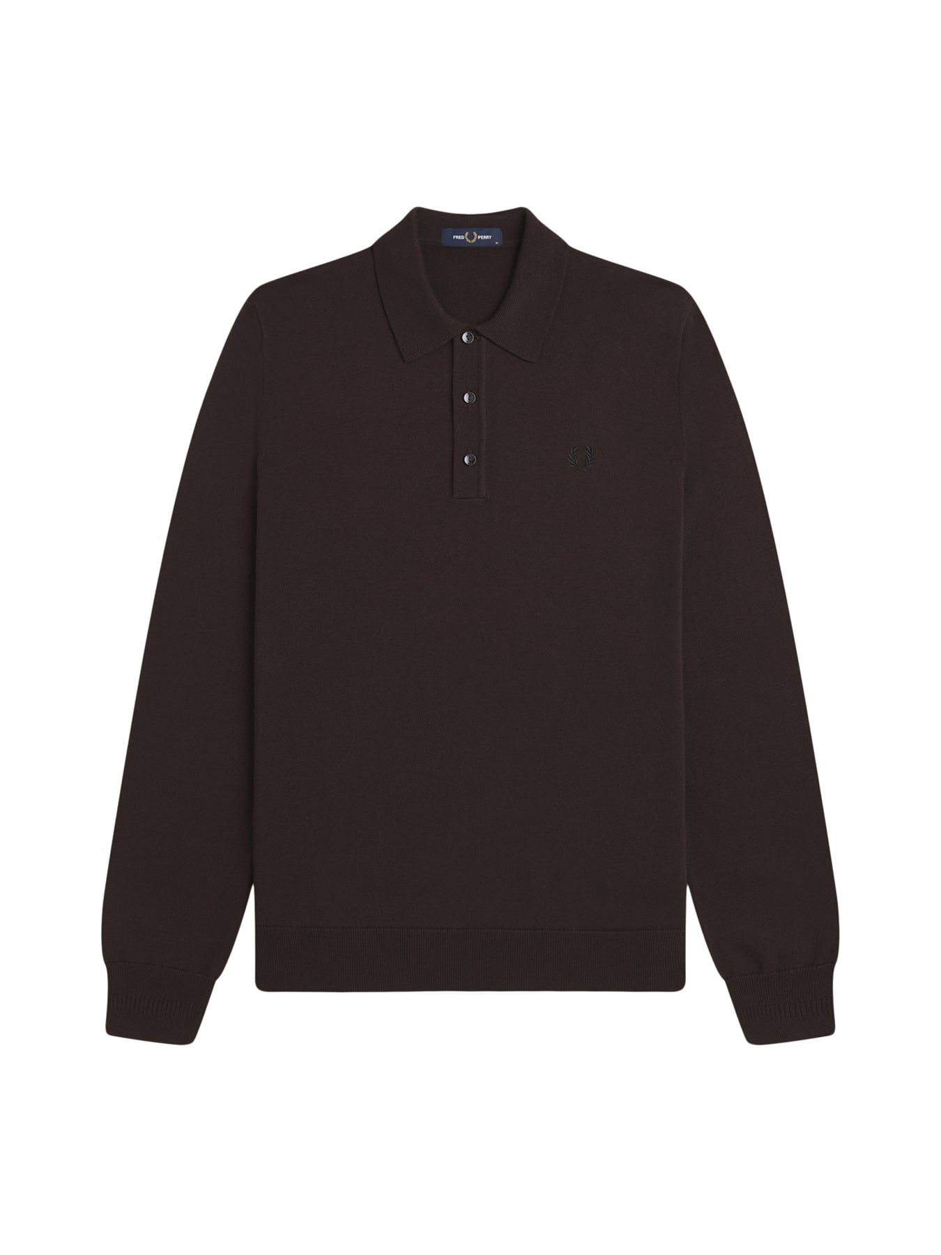 Classic Knitted Long Sleeve Polo Shirt Brown