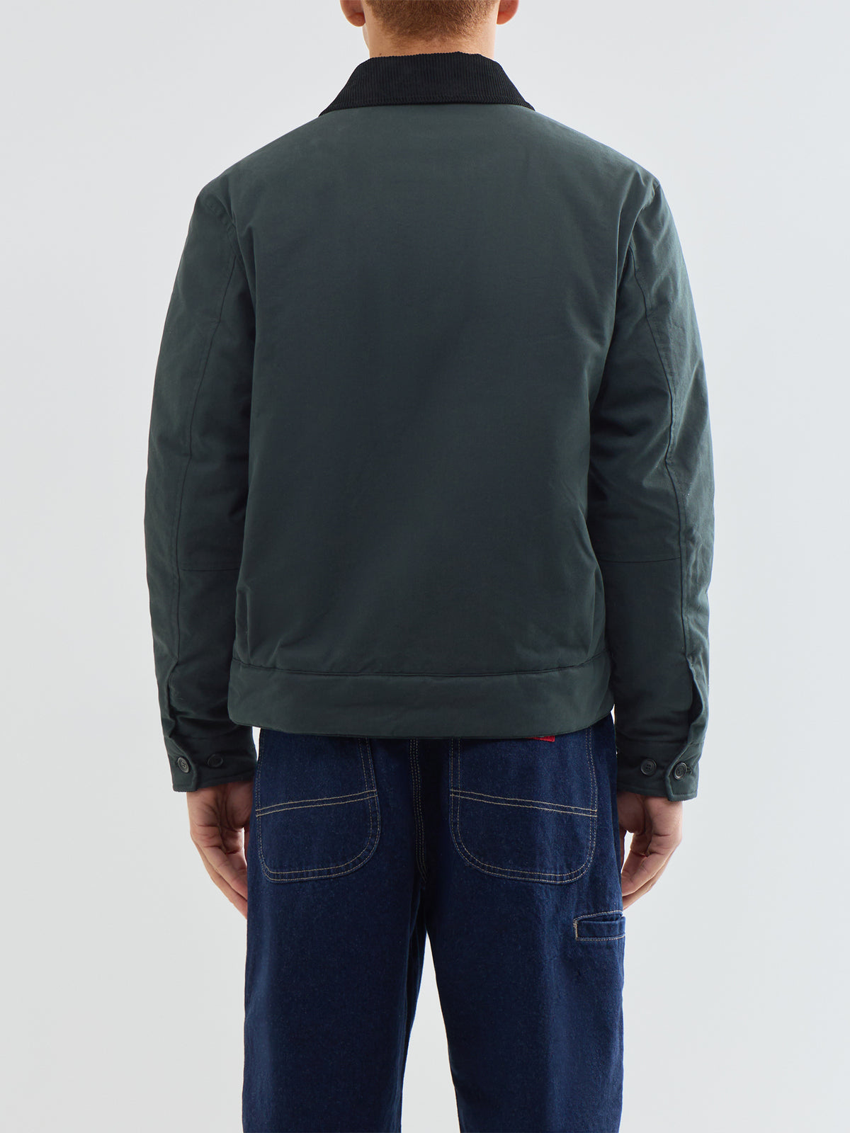 Cotton Blend Caban Jacket - Night Green