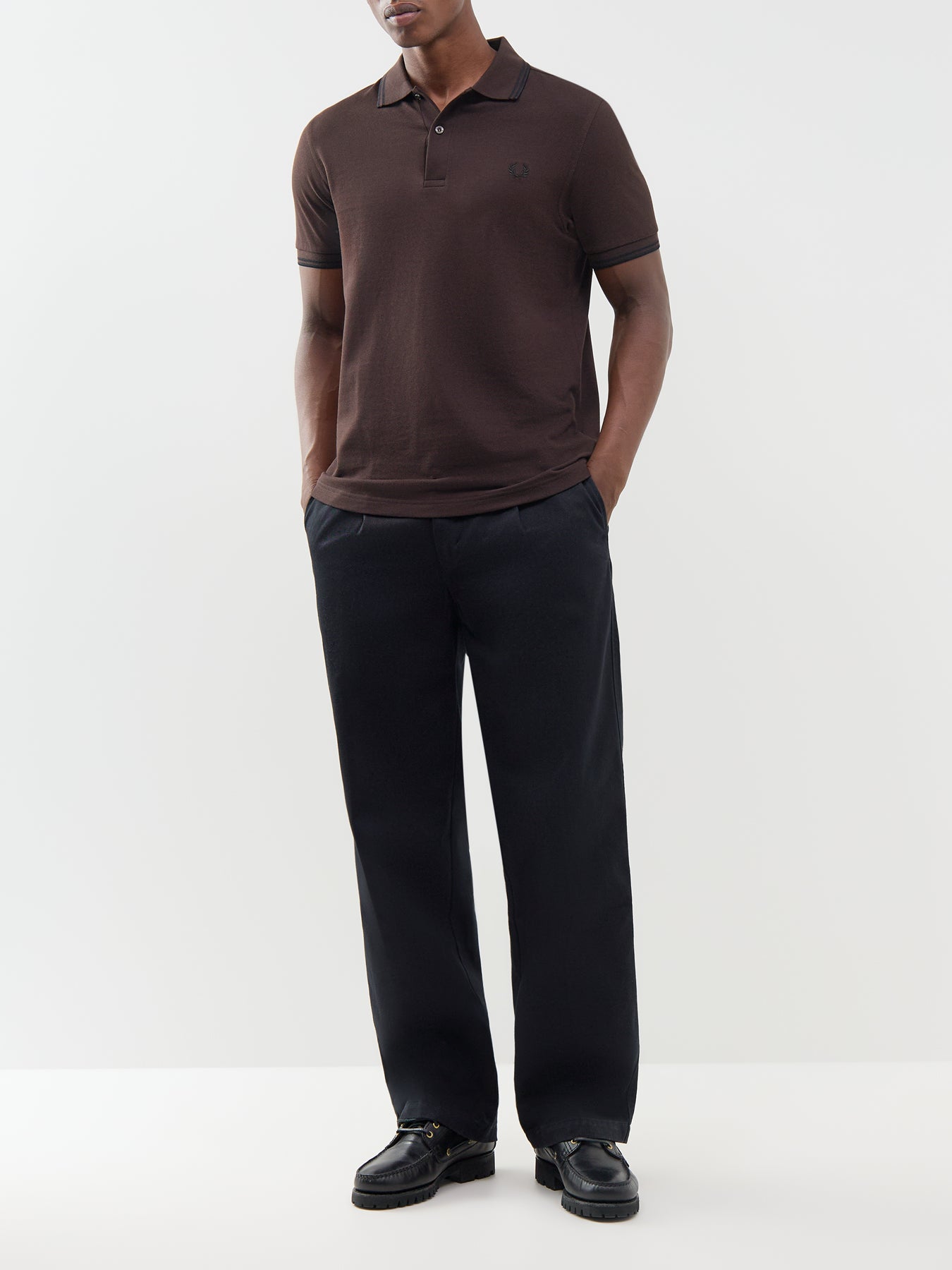 Twin Tipped Polo Shirt Brown