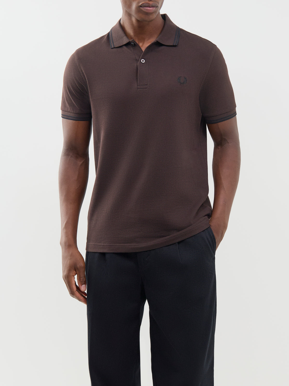 Twin Tipped Polo Shirt Brown