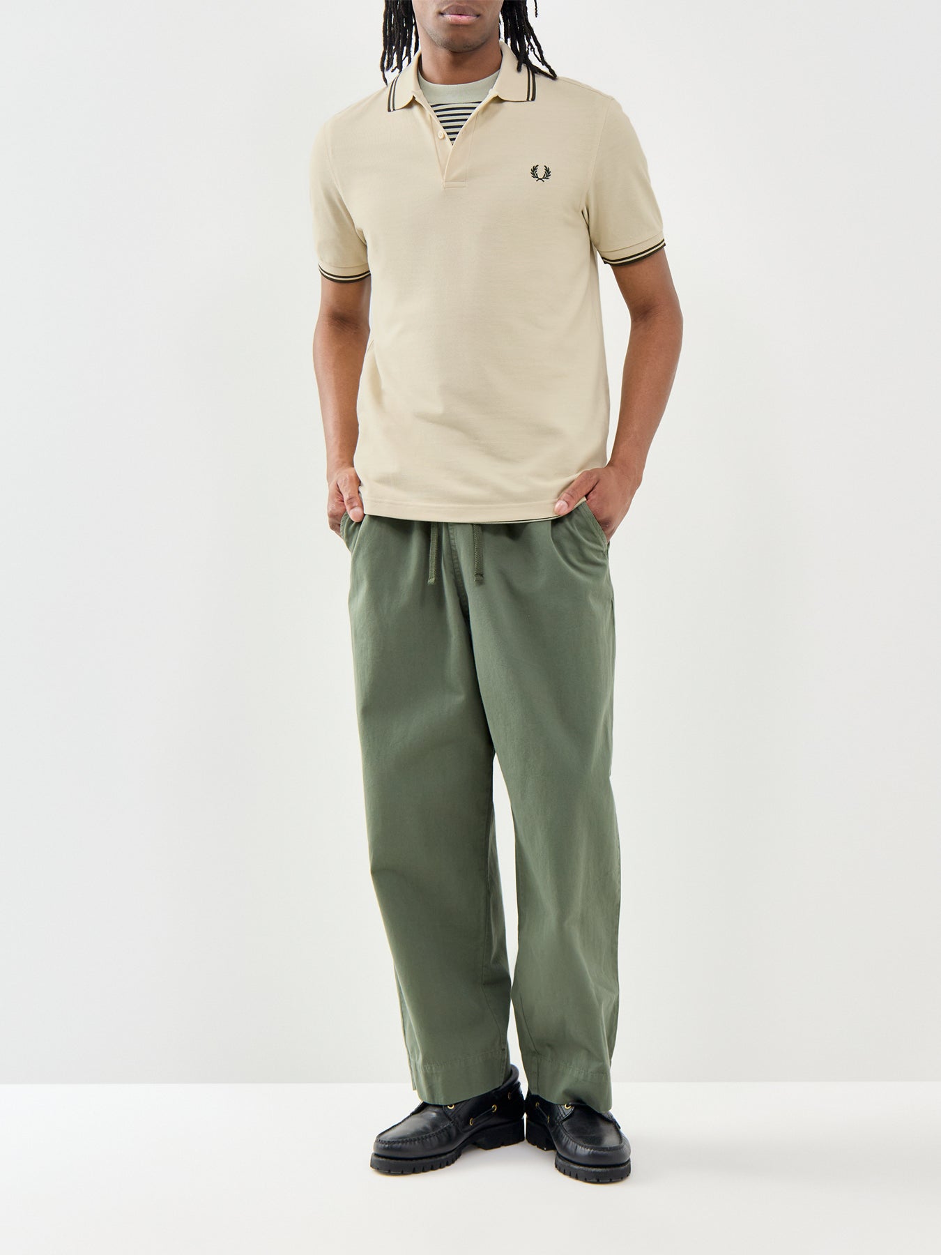 Twin Tipped Polo Shirt Beige