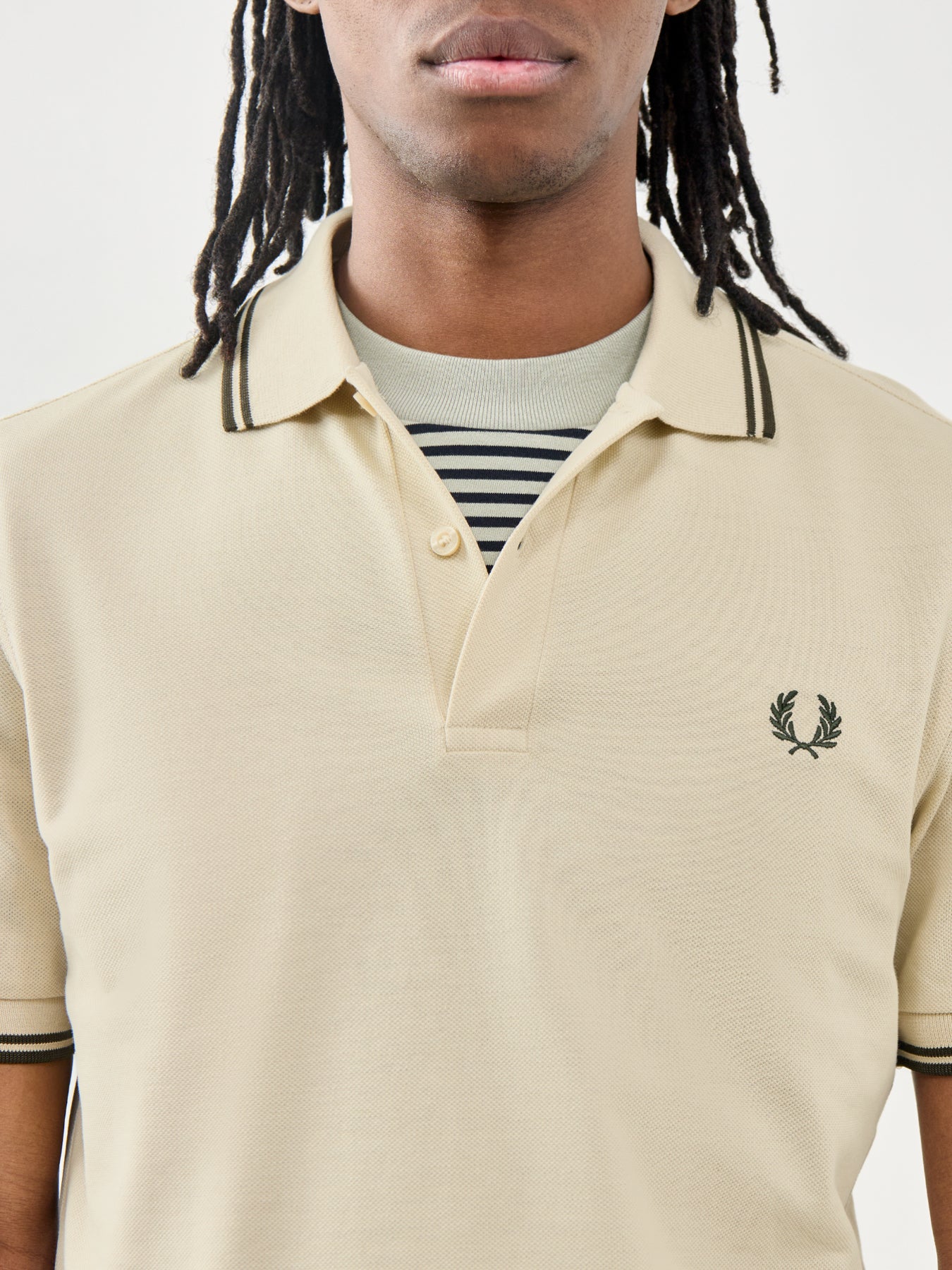 Twin Tipped Polo Shirt Beige