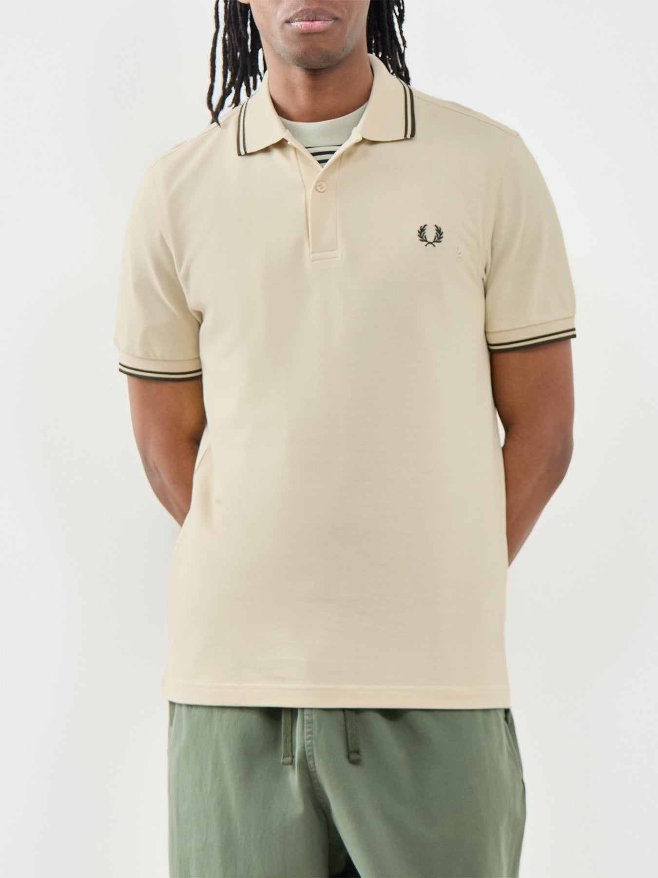 Twin Tipped Polo Shirt Beige