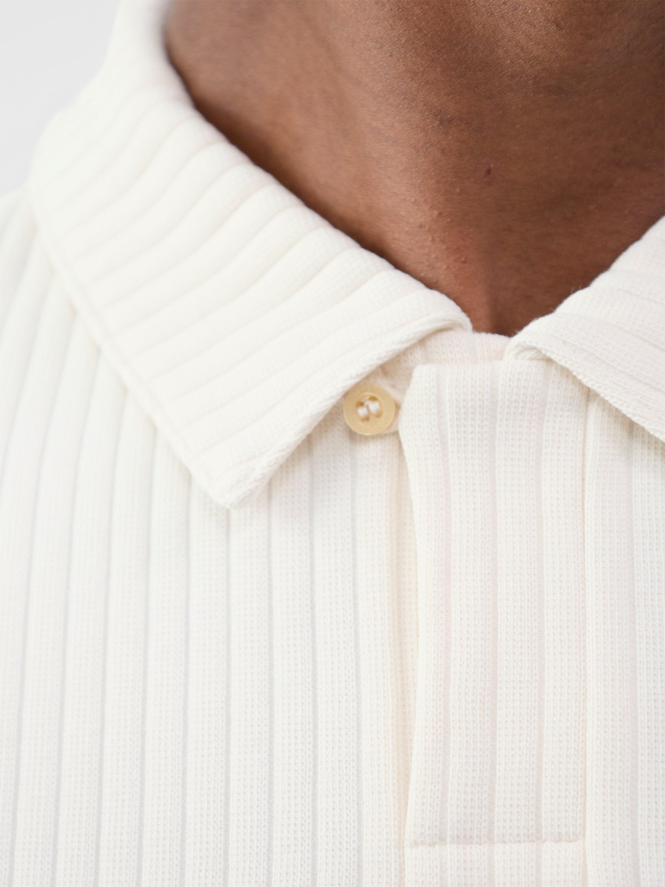 Drop Needle Jersey Polo Shirt Cream