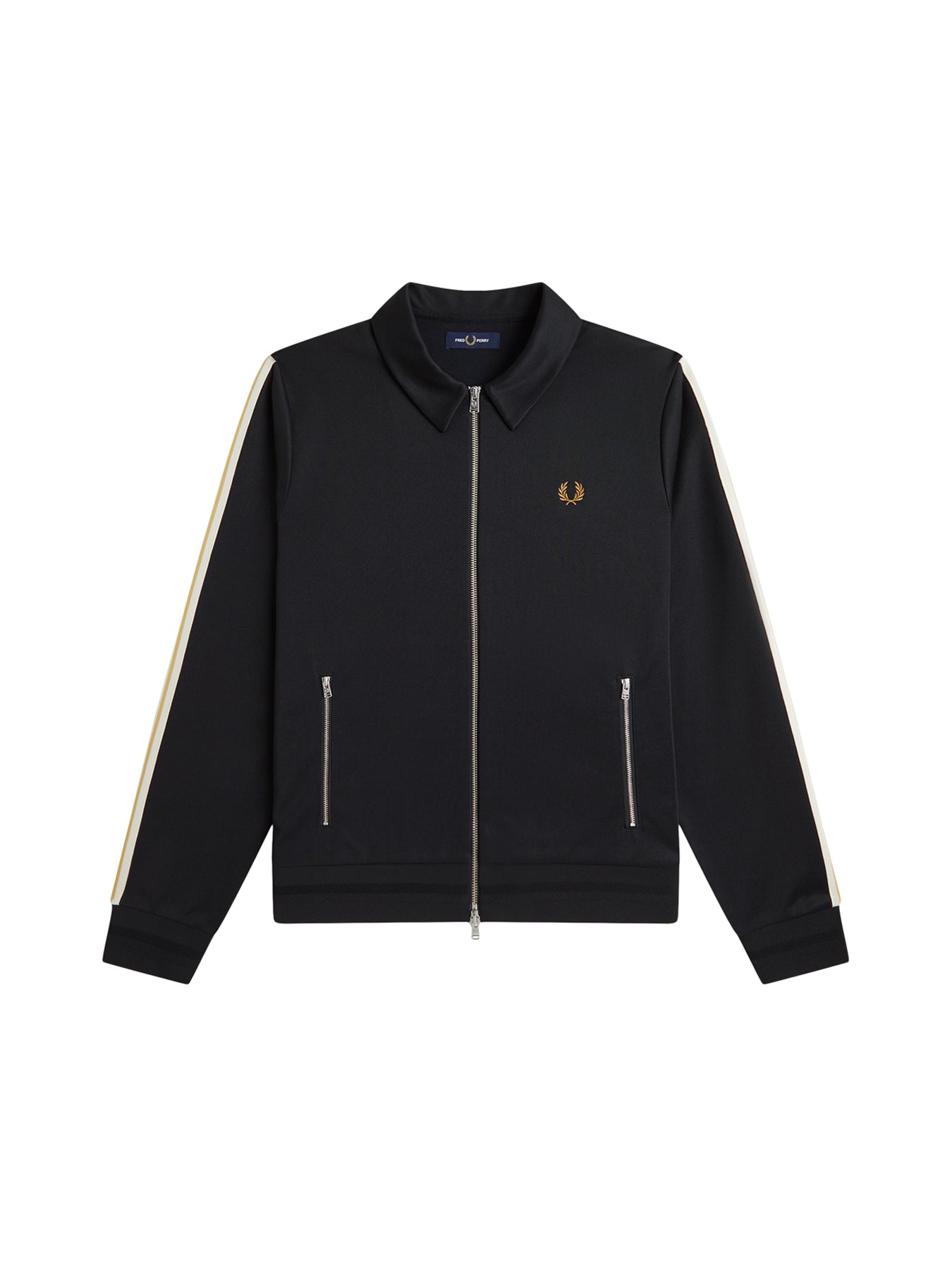 Tipped Tape Track Jacket - Black