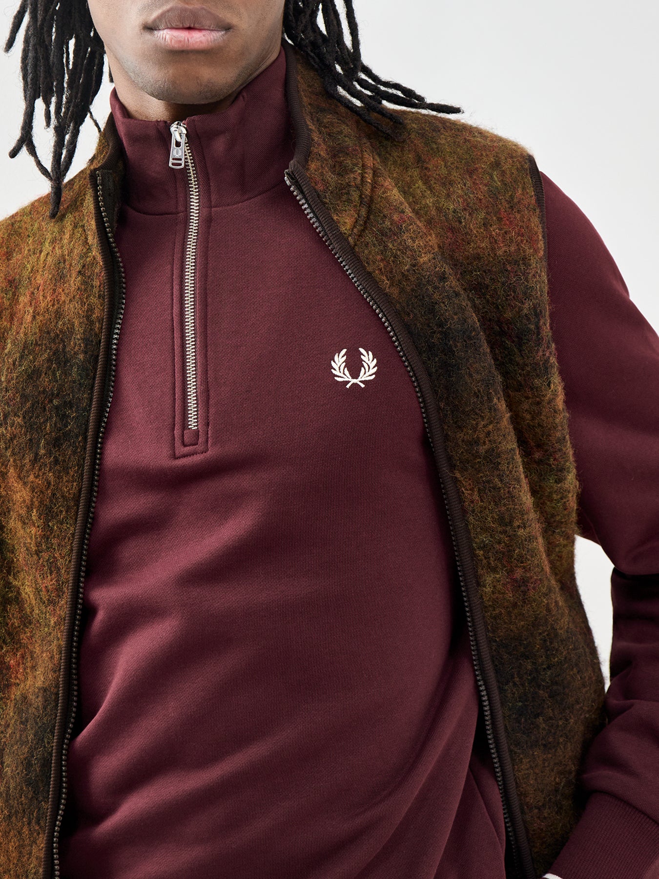 Half Zip Sweatshirt Burgundy
