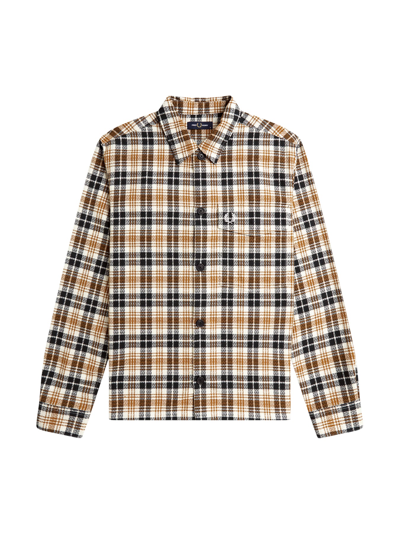 Textured Check Cotton Overshirt