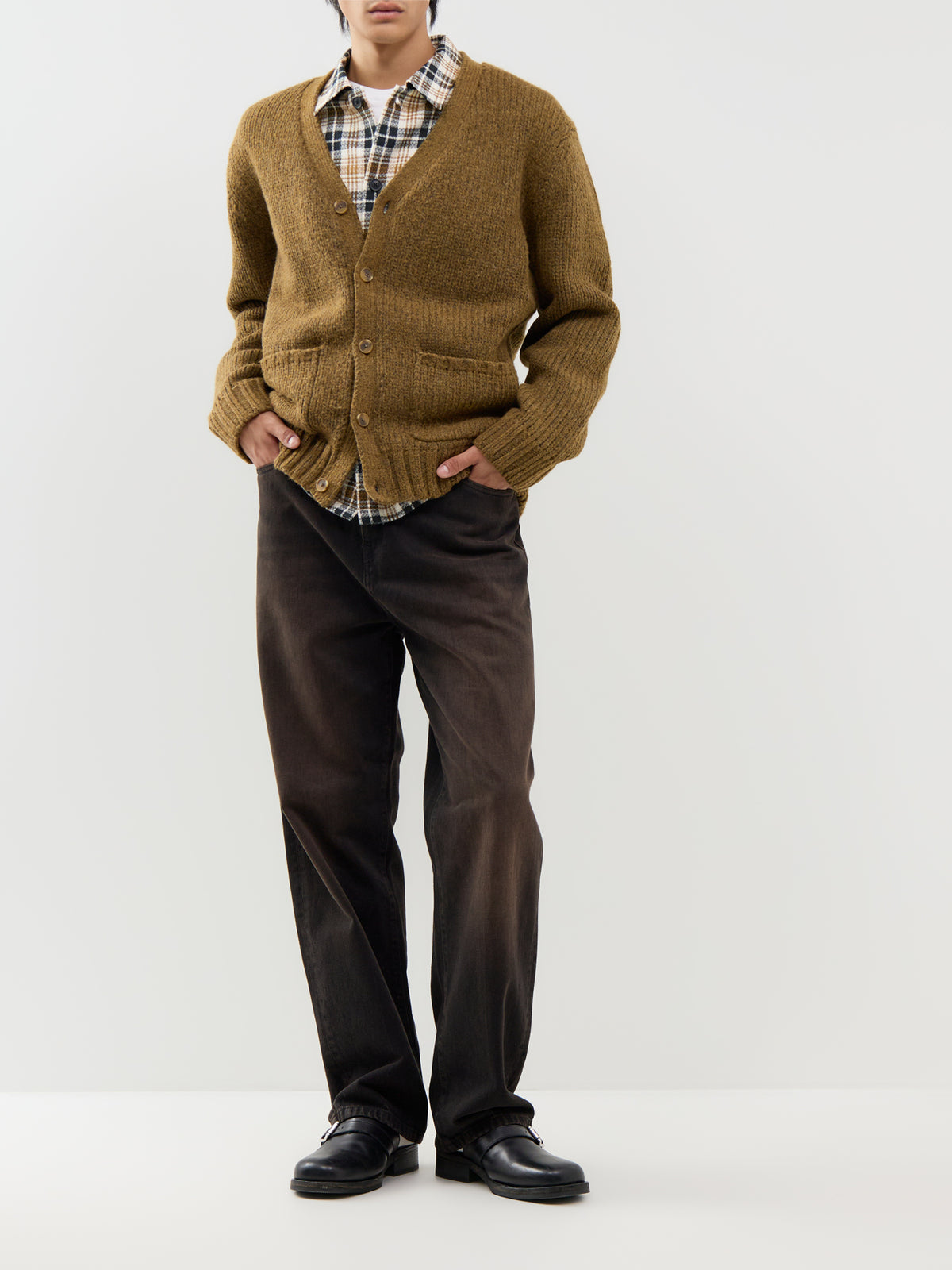 Textured Check Cotton Overshirt