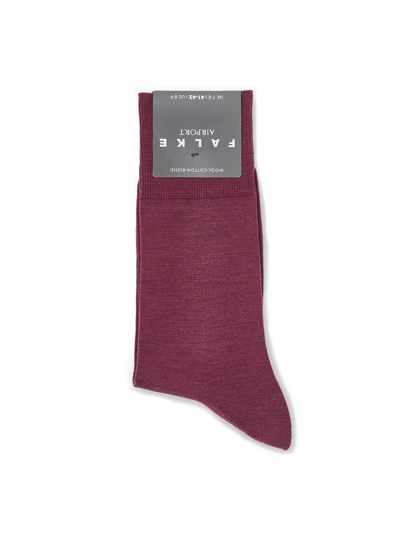Airport Wool Crew Socks Burgundy