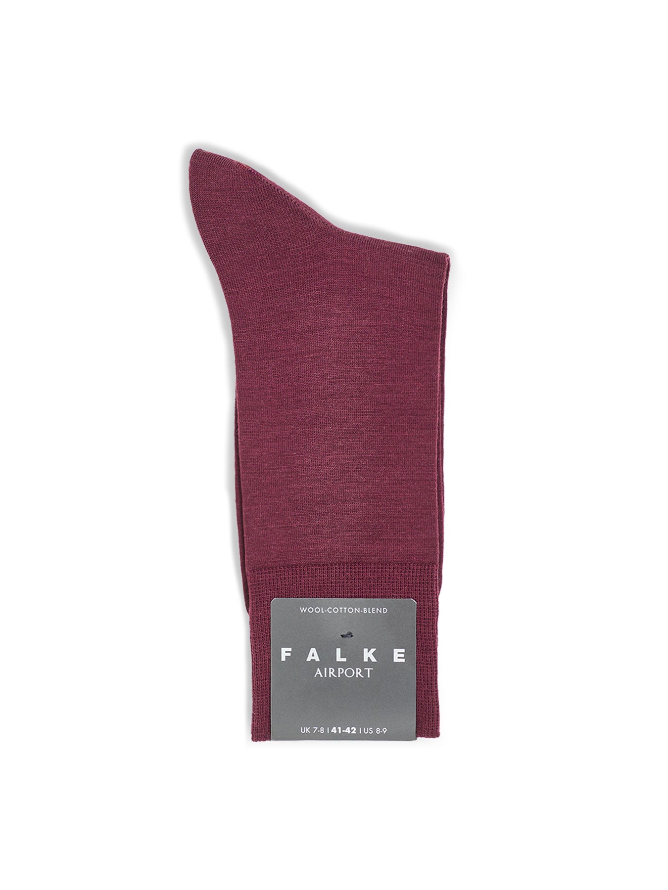 Airport Wool Crew Socks Burgundy