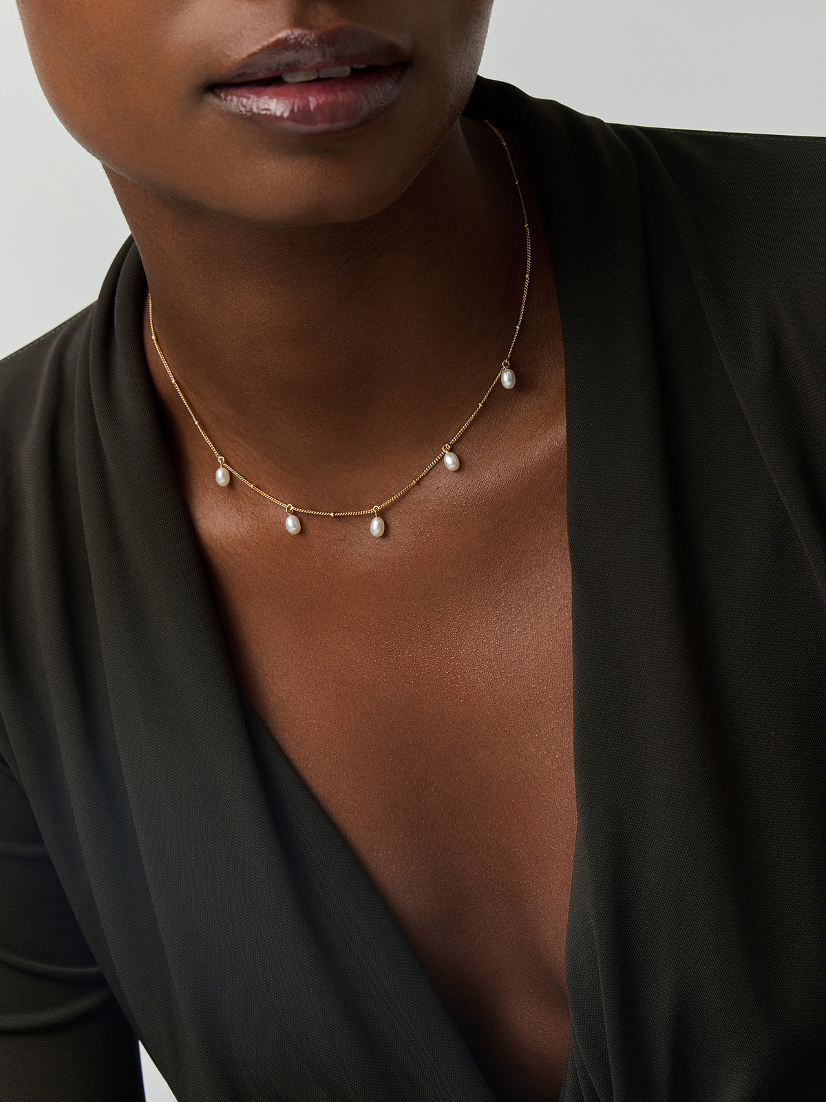 18ct Recycled Gold Vermeil Pearl Baya Baroque Chain Choker