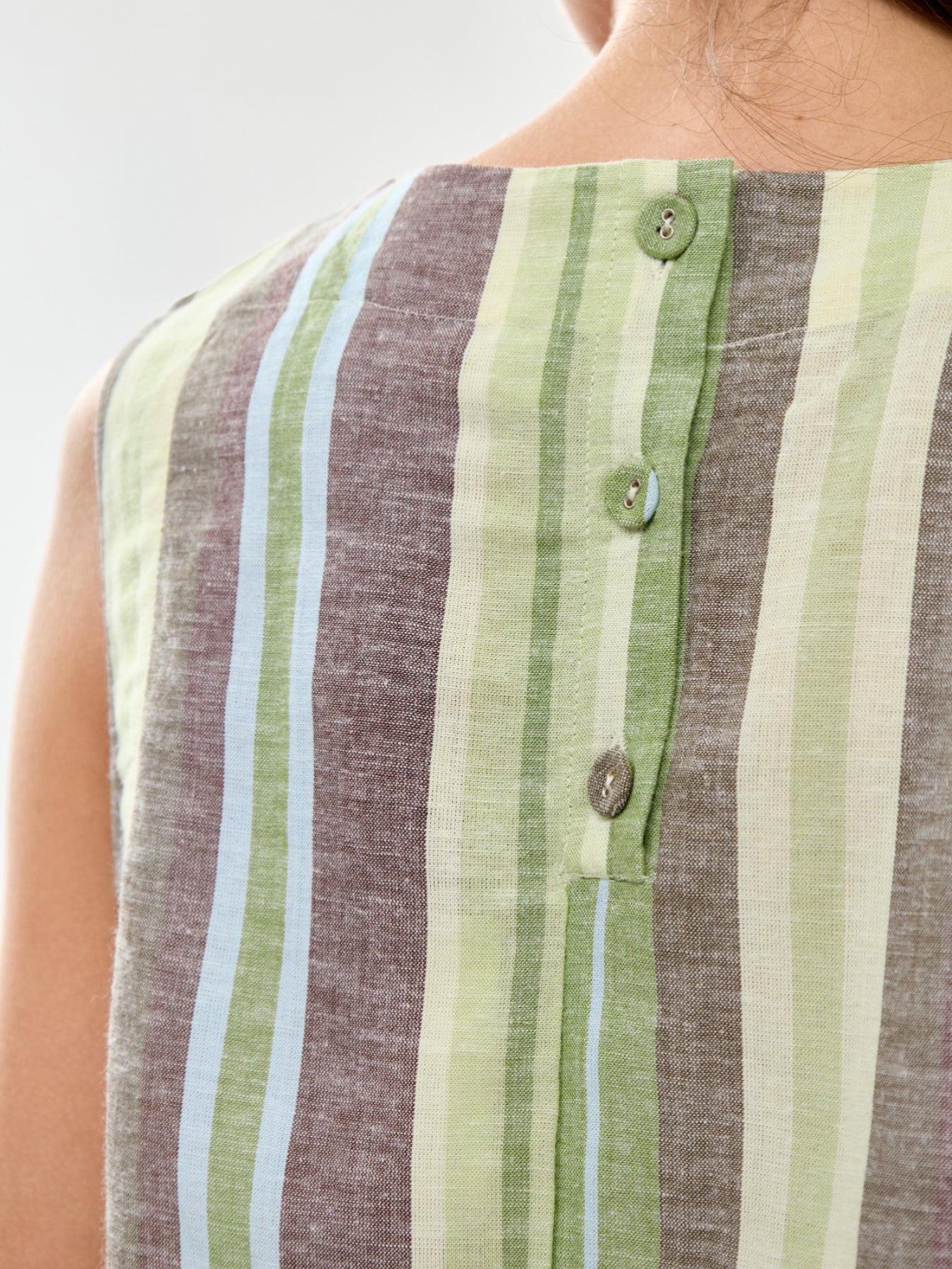 Stripe Shell Top Green