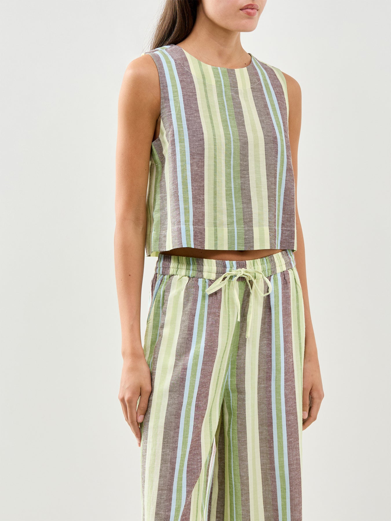 Stripe Shell Top Green
