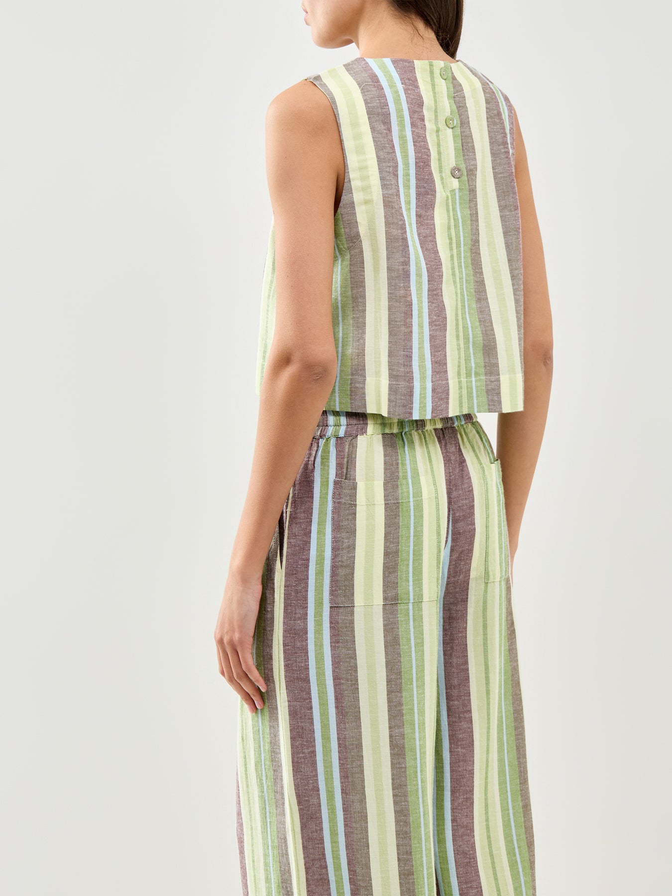 Stripe Shell Top Green