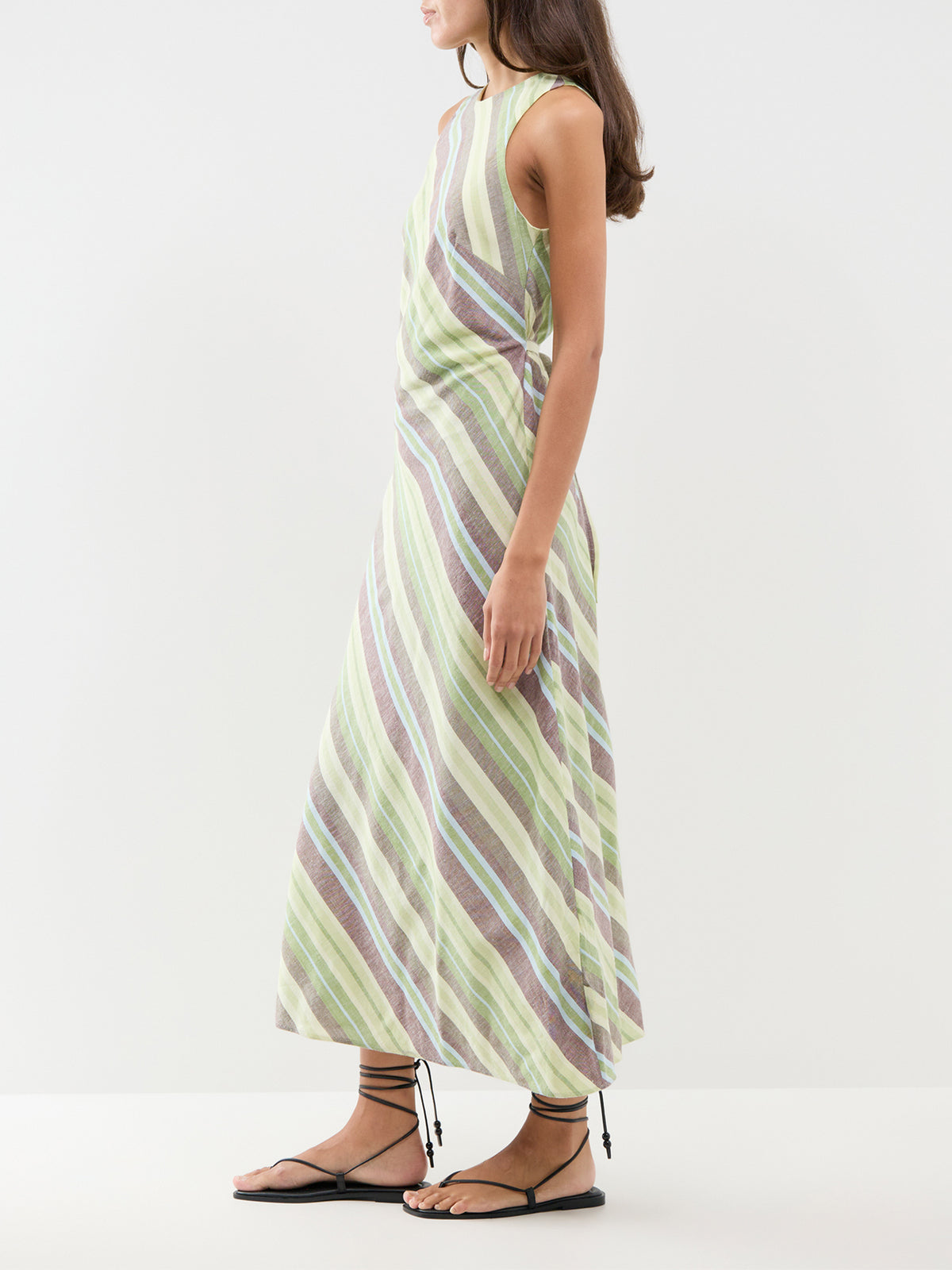 Striped Racer Tie-Back Dress