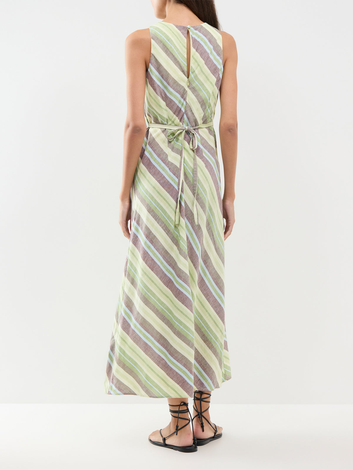Striped Racer Tie-Back Dress