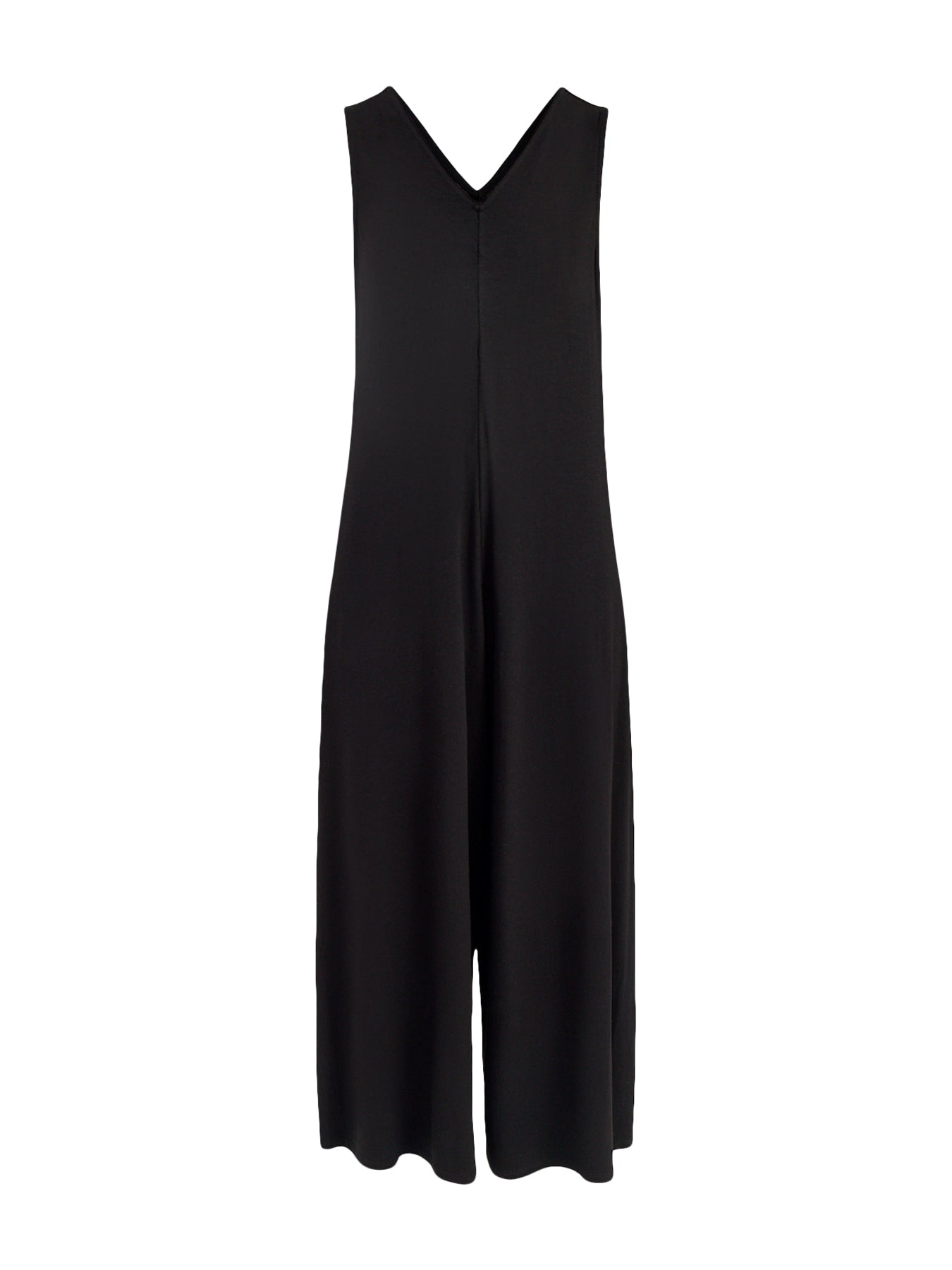 V-Neck Jersey Jumpsuit Black
