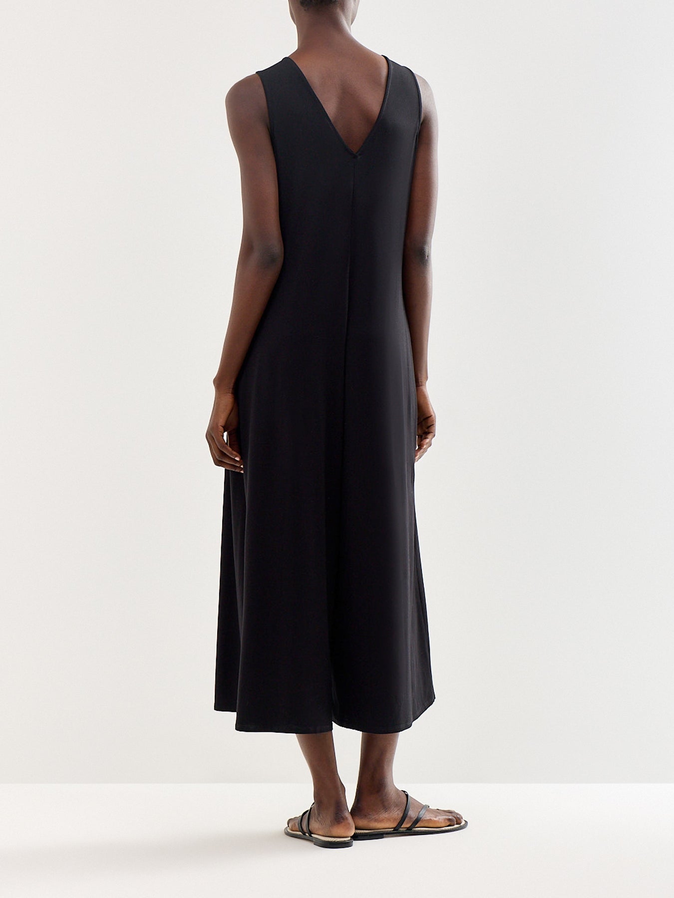 V-Neck Jersey Jumpsuit Black