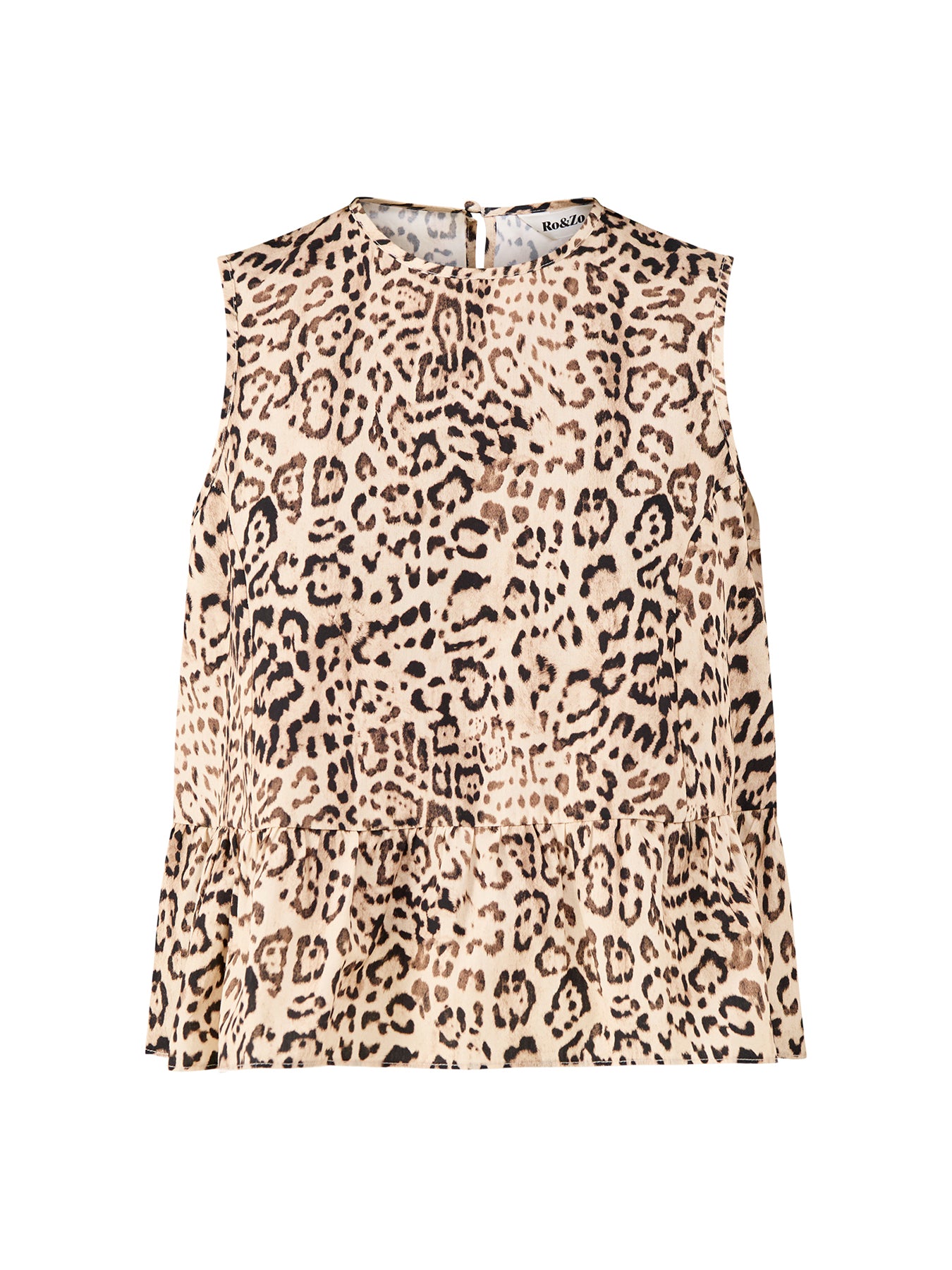 Leopard Print Cotton Peplum Top Leopard