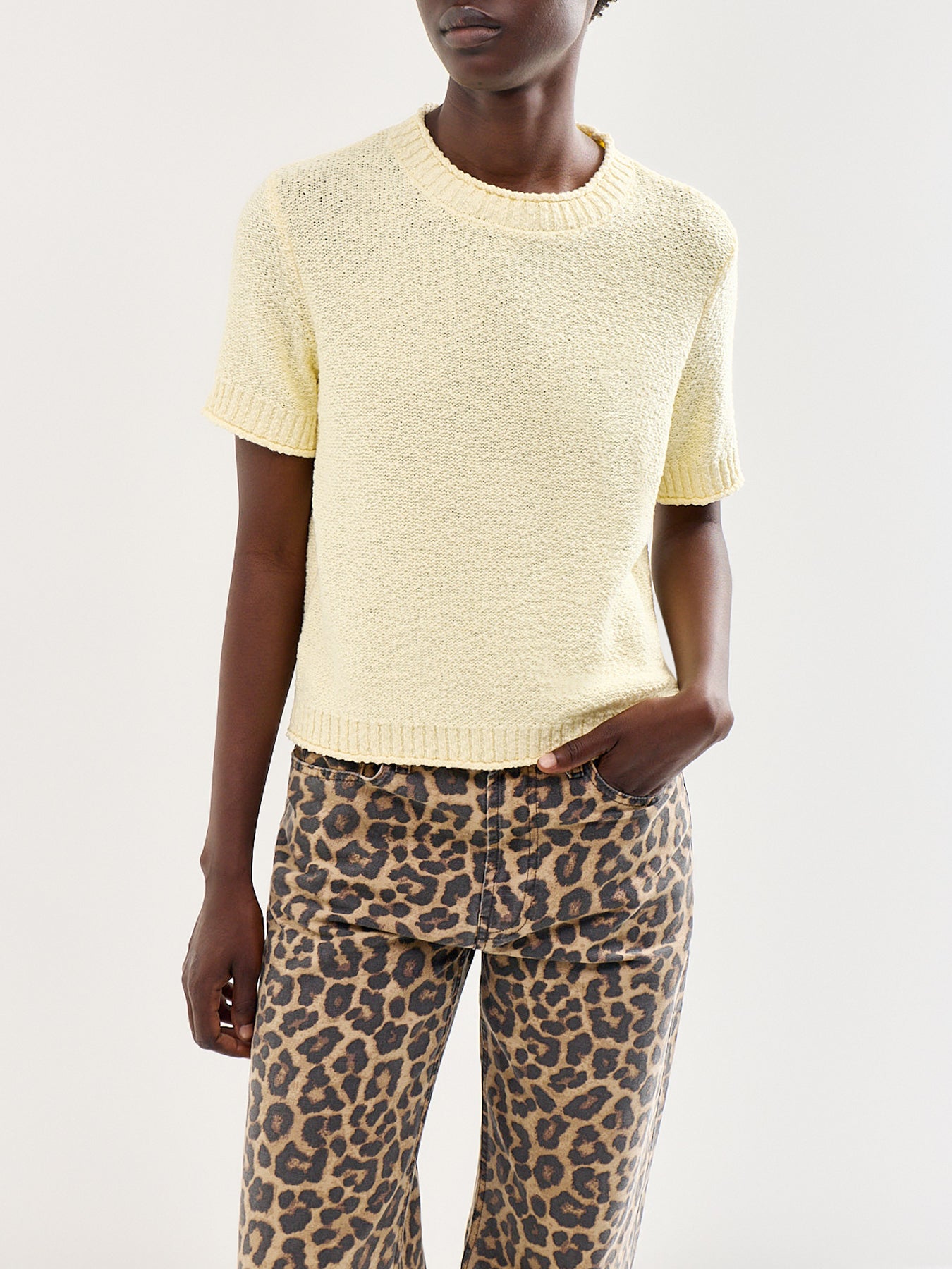 Textured Knit Top Yellow