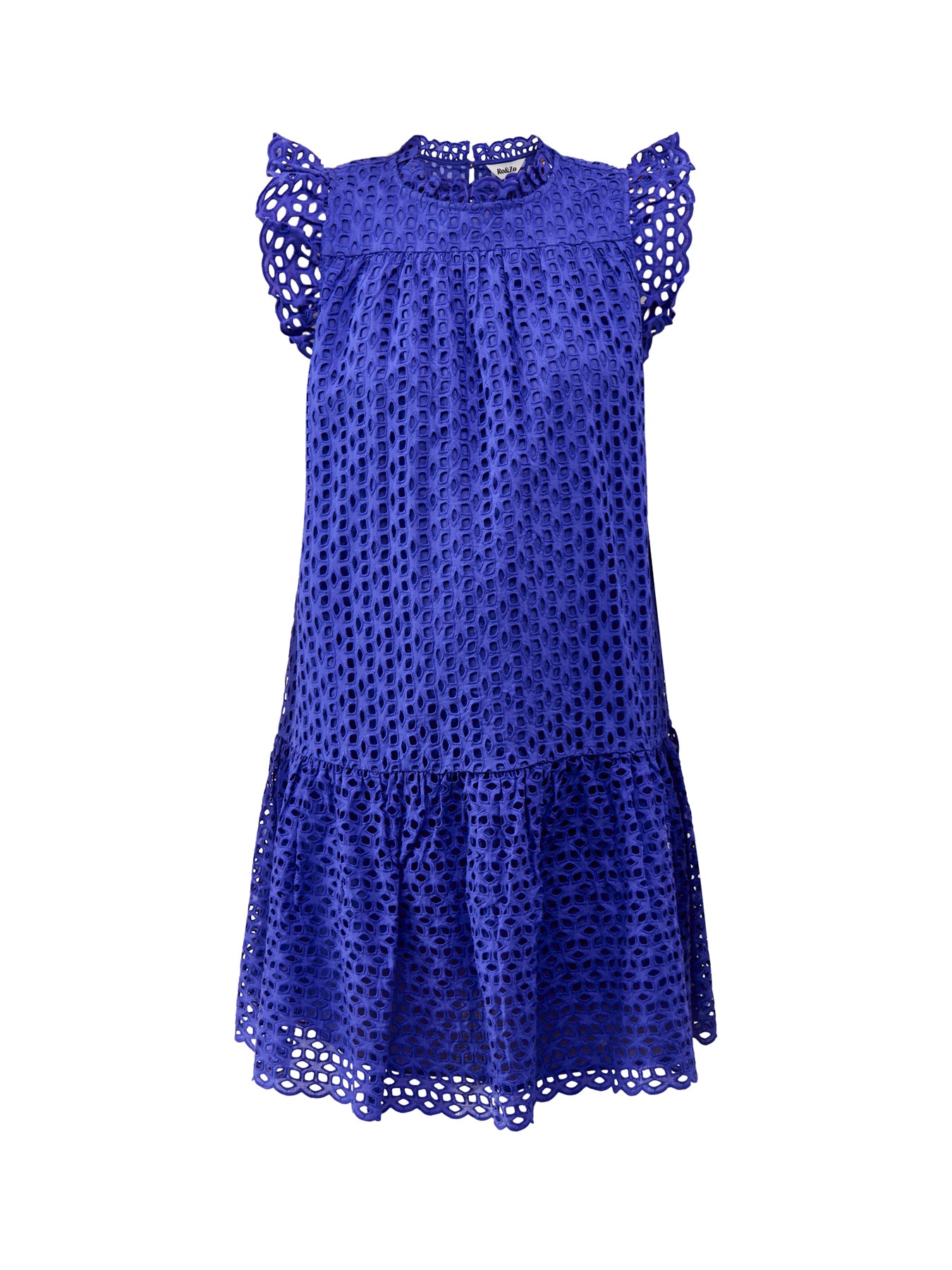 Blue Broderie Mini Dress Blue