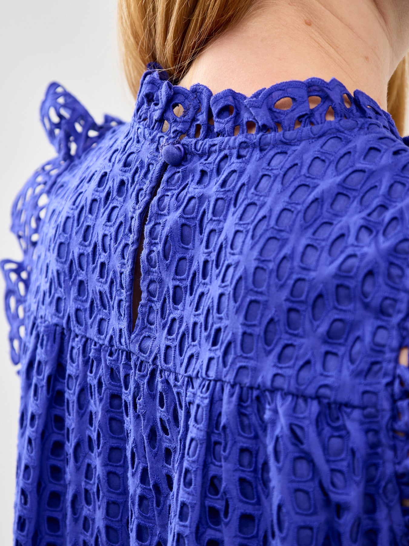 Blue Broderie Mini Dress Blue