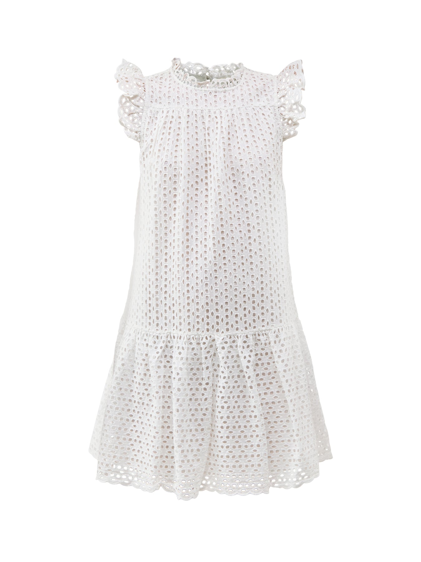 White Broderie Mini Dress White
