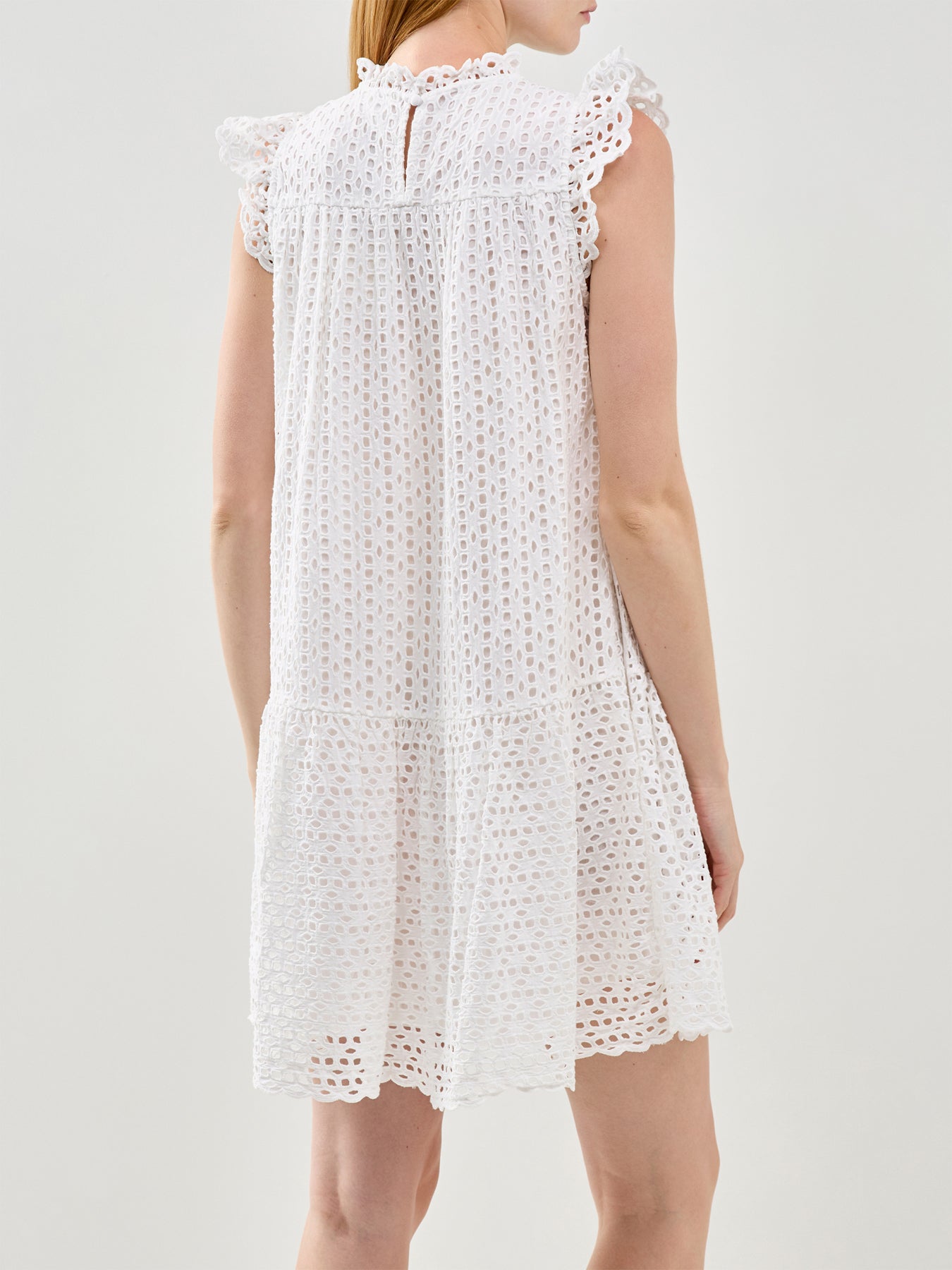 White Broderie Mini Dress White