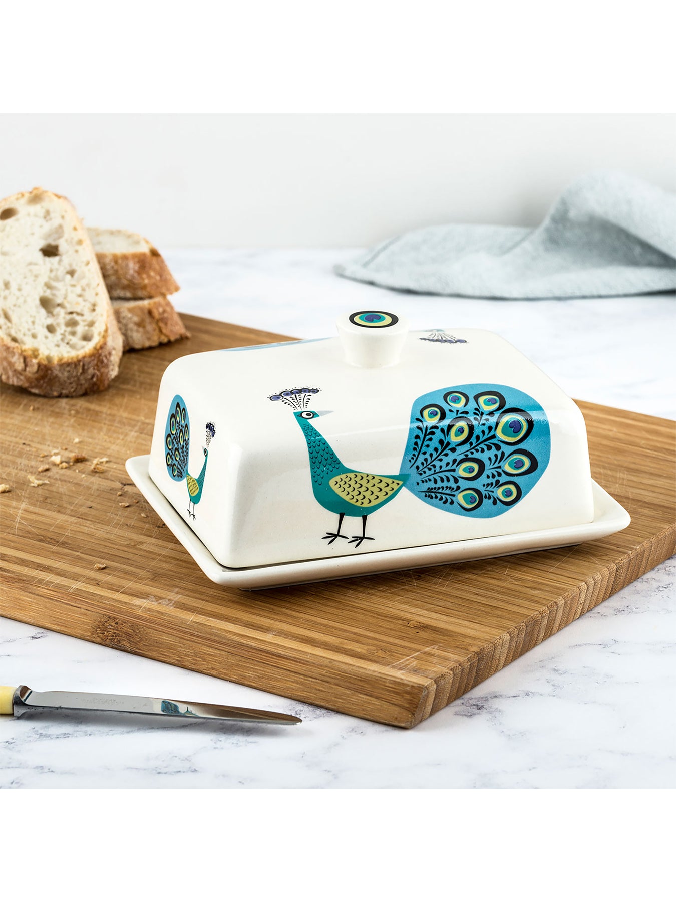 Peacock Butter Dish