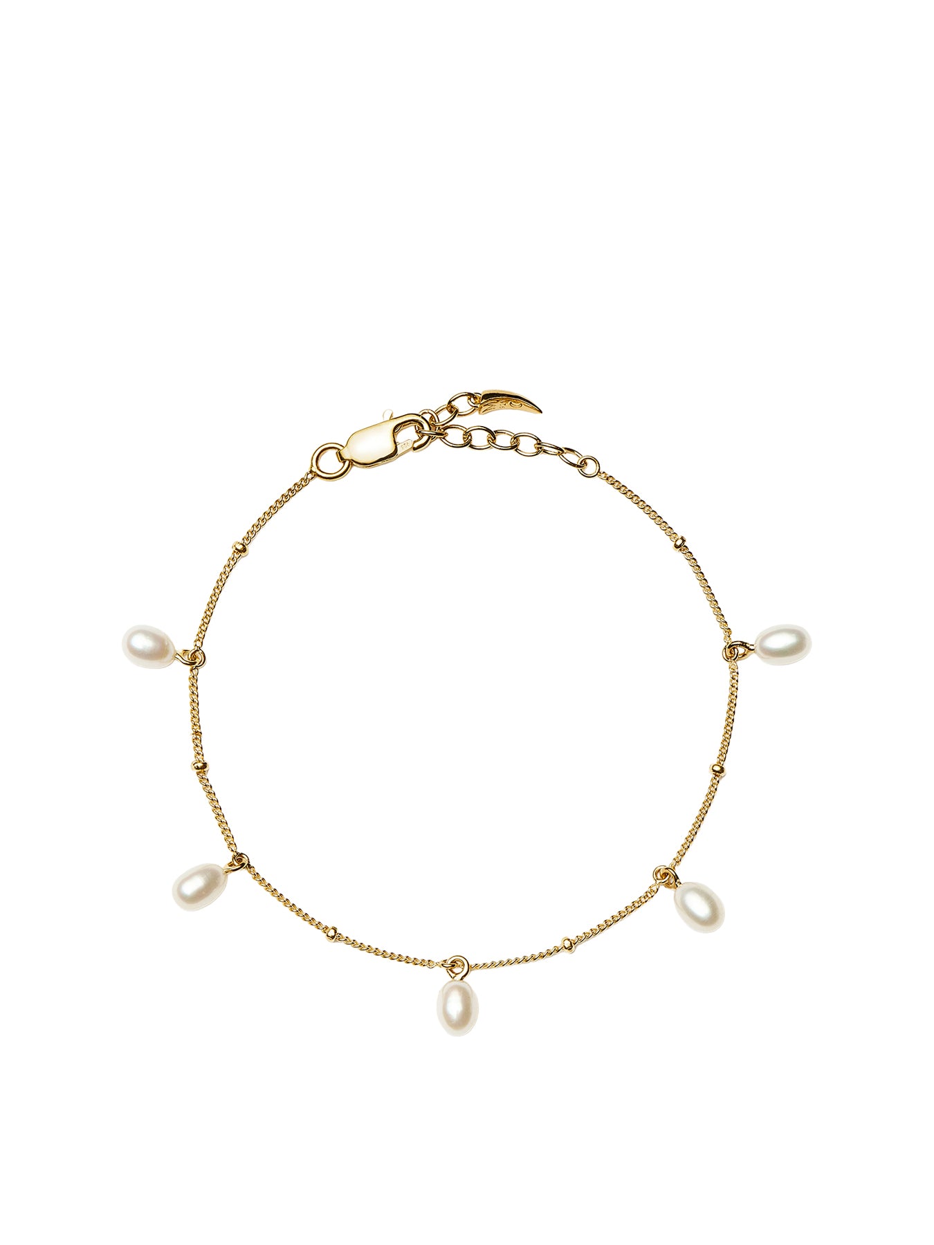 Pearl Baroque Chain Bracelet Gold