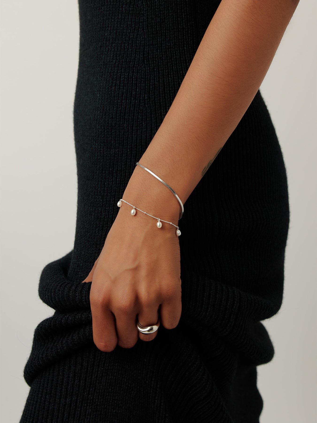 Pearl Baya Baroque Chain Bracelet Silver
