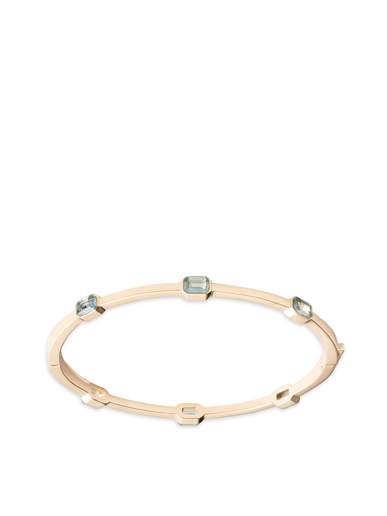 Br Stone Bangle Gld/Aqua