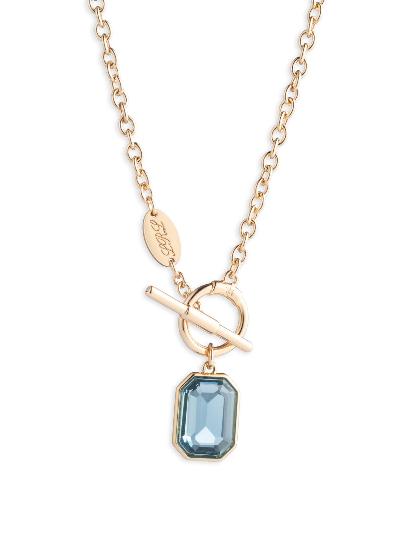 Nk 16In Stone Pendant Gld/Aqua