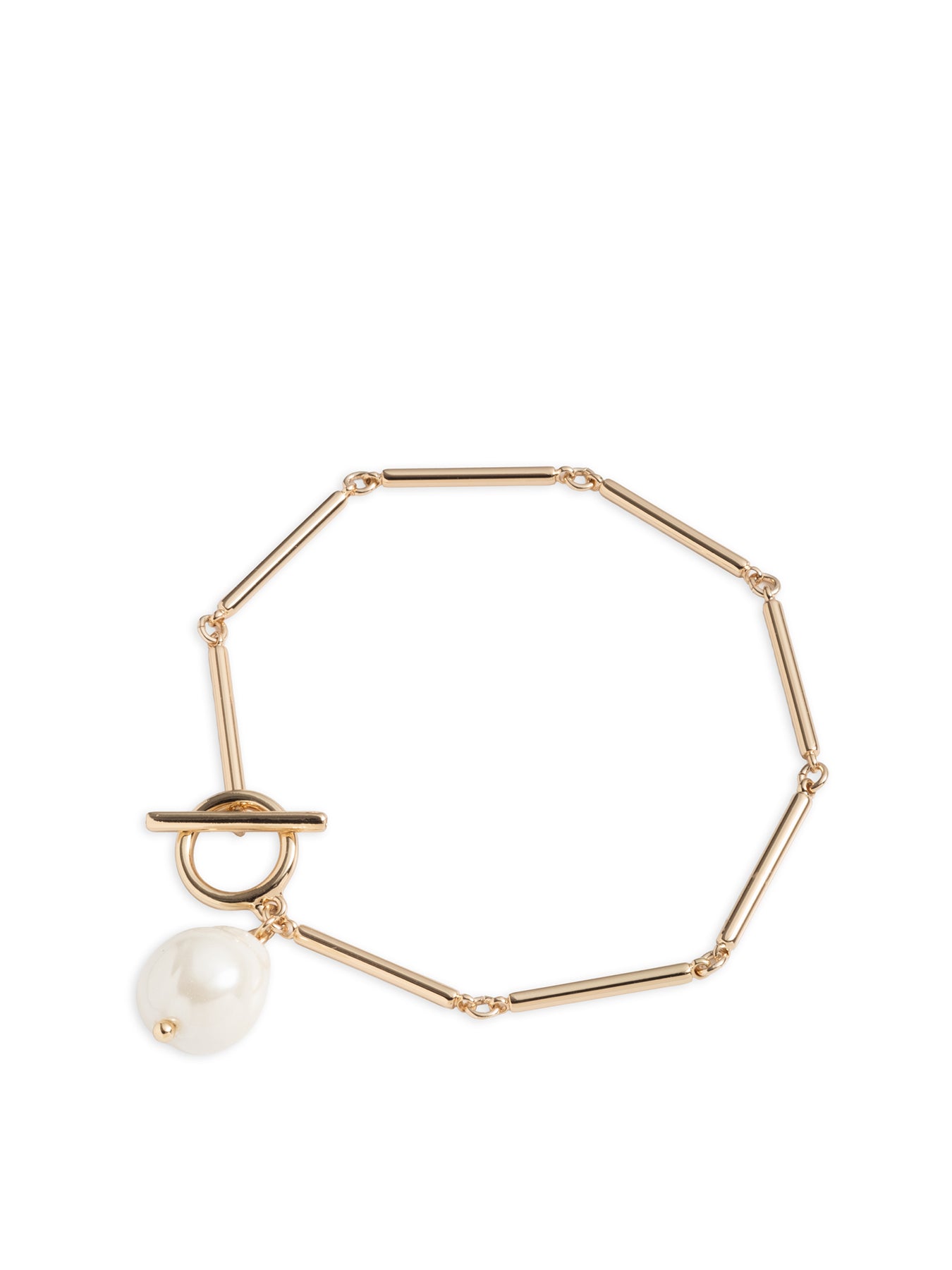 Pearl Bar Flex Bracelet Gold