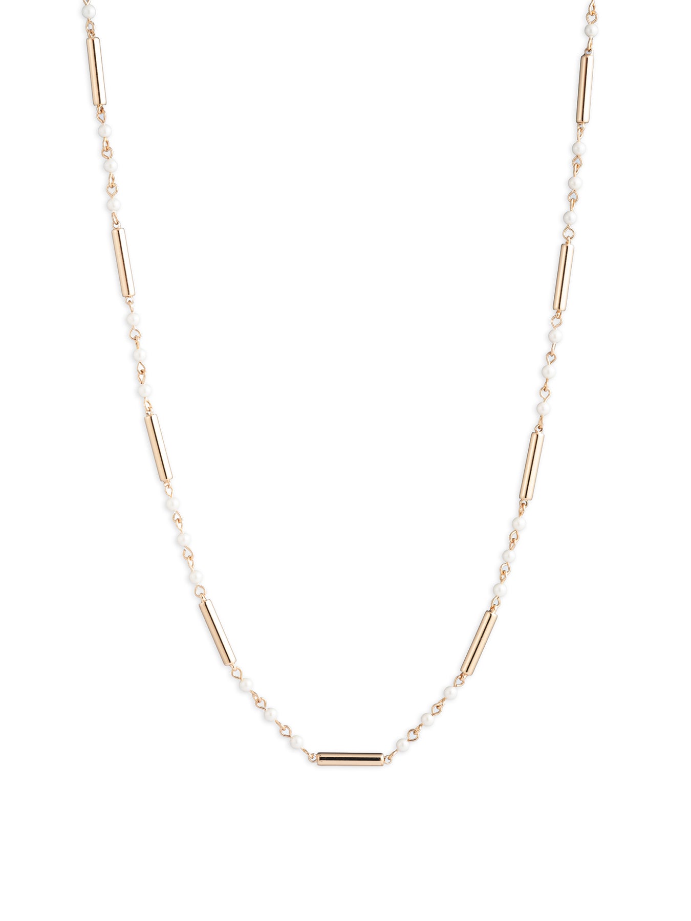 Pearl Bar Strand Necklace Gold