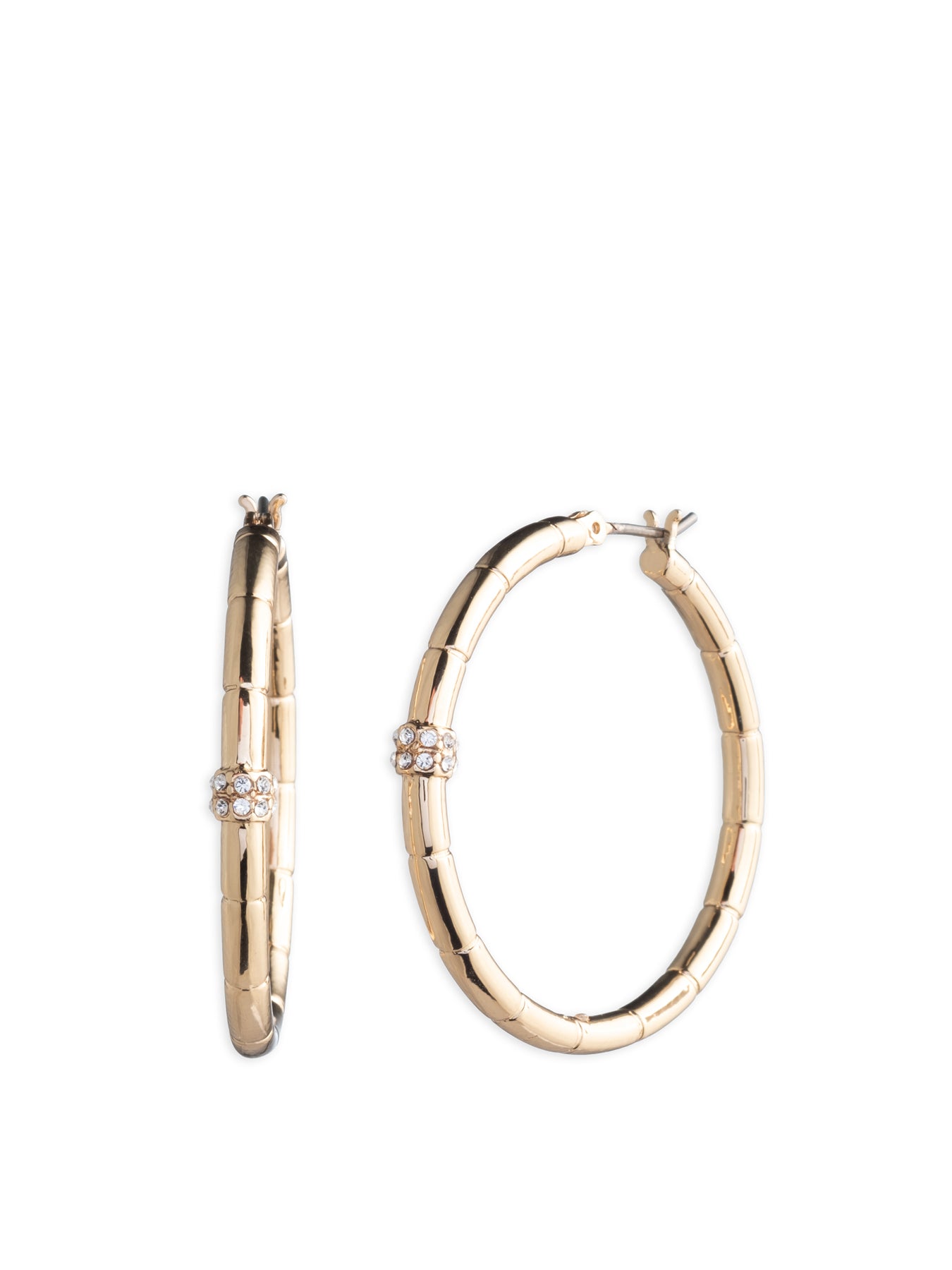 Pave Hoop Earrings Gold
