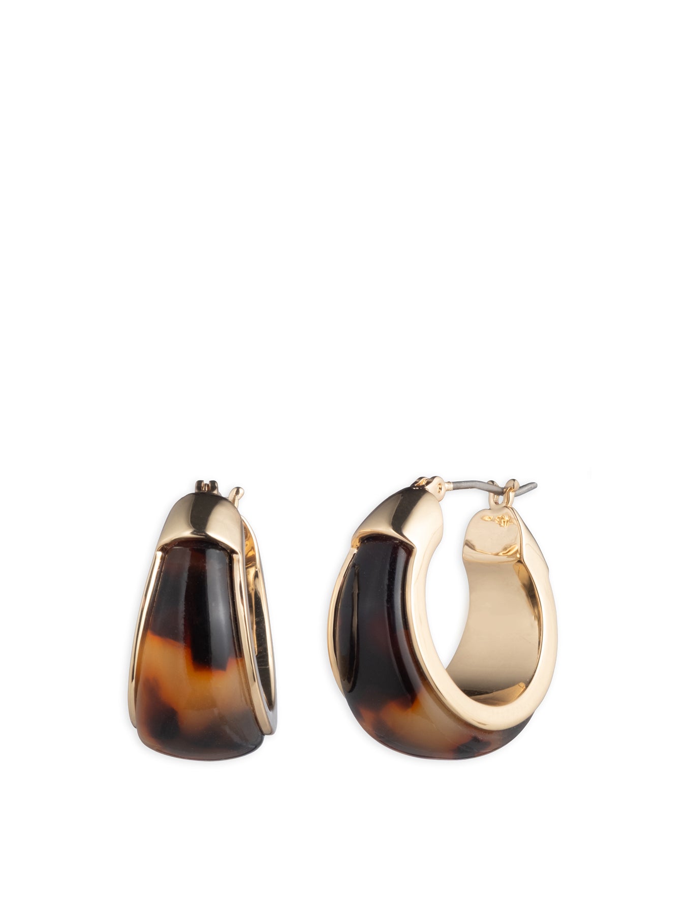 Tortoiseshell Hoop Earrings Gold