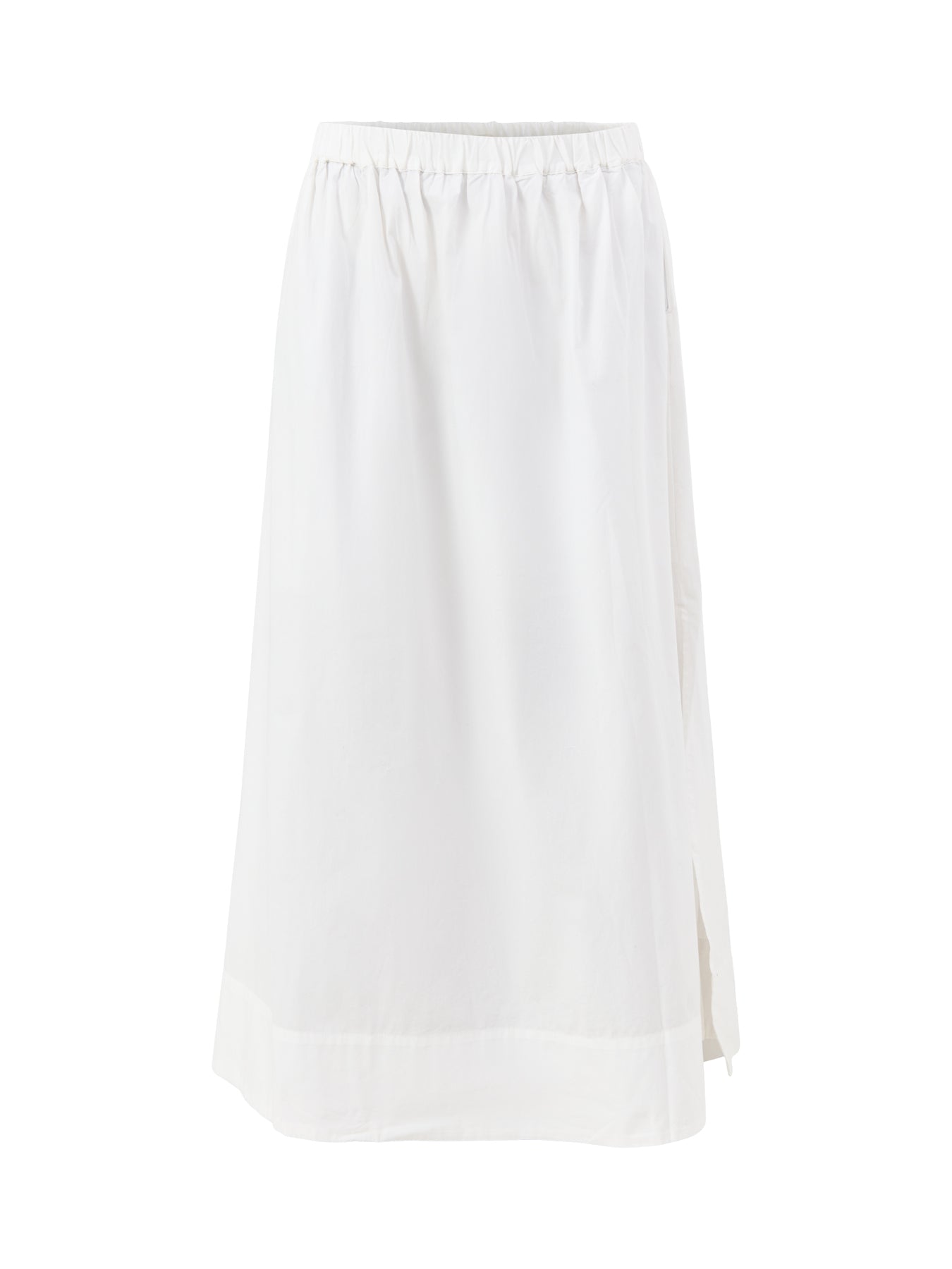 Blair High Waisted Ankle Slit Skirt White