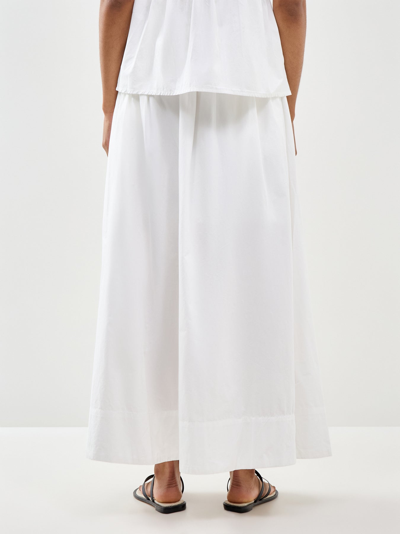 Blair High Waisted Ankle Slit Skirt White