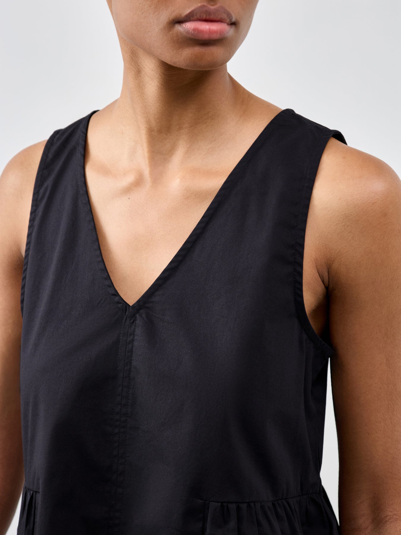 Blair Sleeveless Peplum Top Black