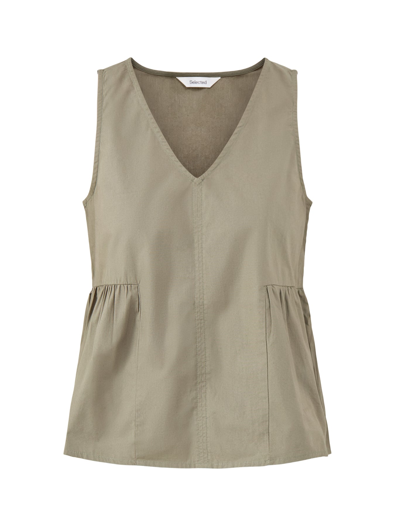 Blair Sleeveless Peplum Top Green
