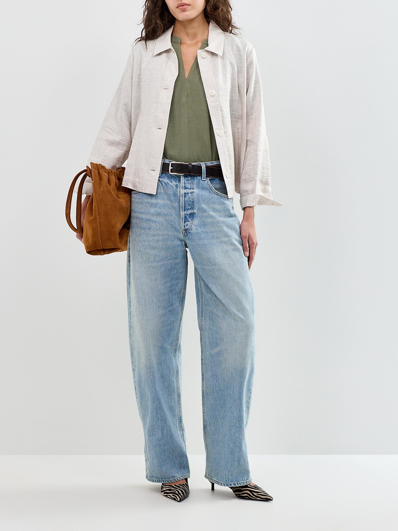 SLFVIVA 2/4 V-NECK LINEN BLEND TOP NOOS