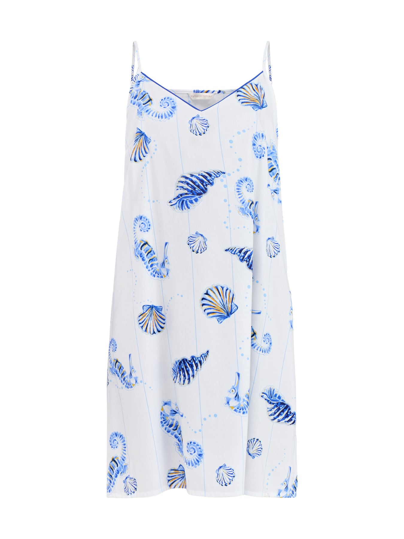 Sea Horse Stripe Short Nightdress Blue